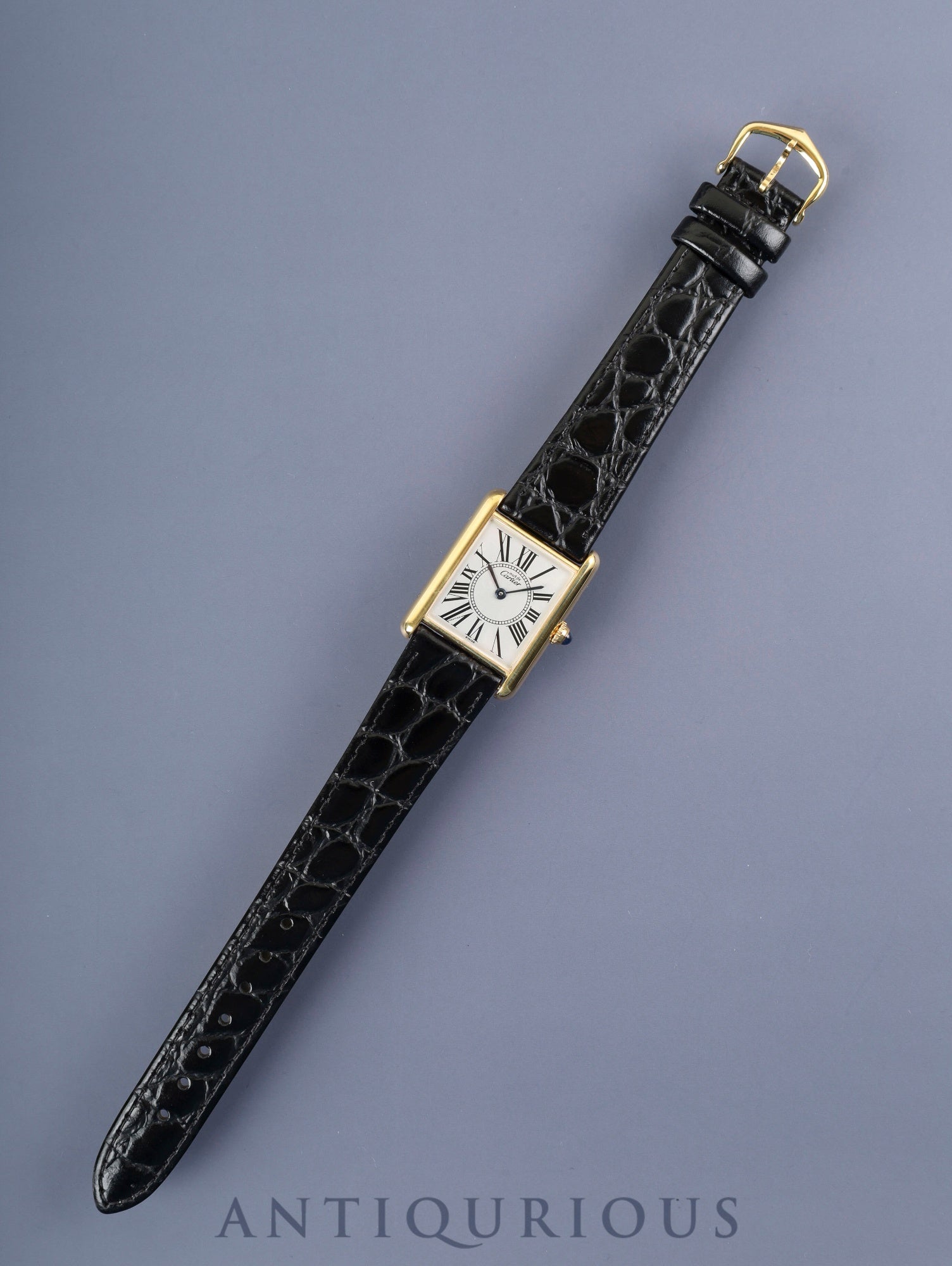 カルティエ マストタンク LM 590005 クォーツ Cal.90 SV925 革 純正尾錠（GP）オパラン文字盤 オーバーホール済み   新品仕上げ済み