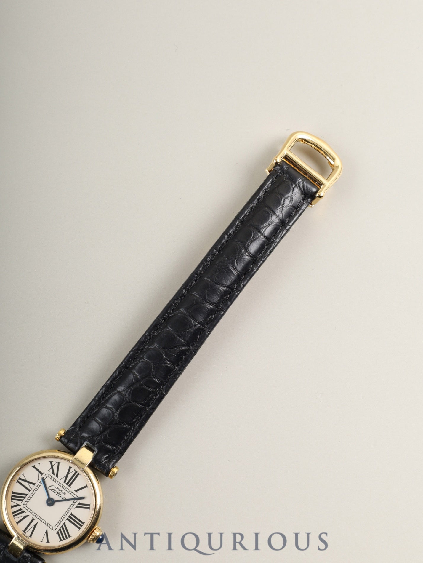 Cartier Must Vendome VLC SM W1005354 / 590004 Quartz Cal.690 SV925 Leather Genuine Deployant Buckle (GP) Opaline Dial (SWISS marking) Overhauled