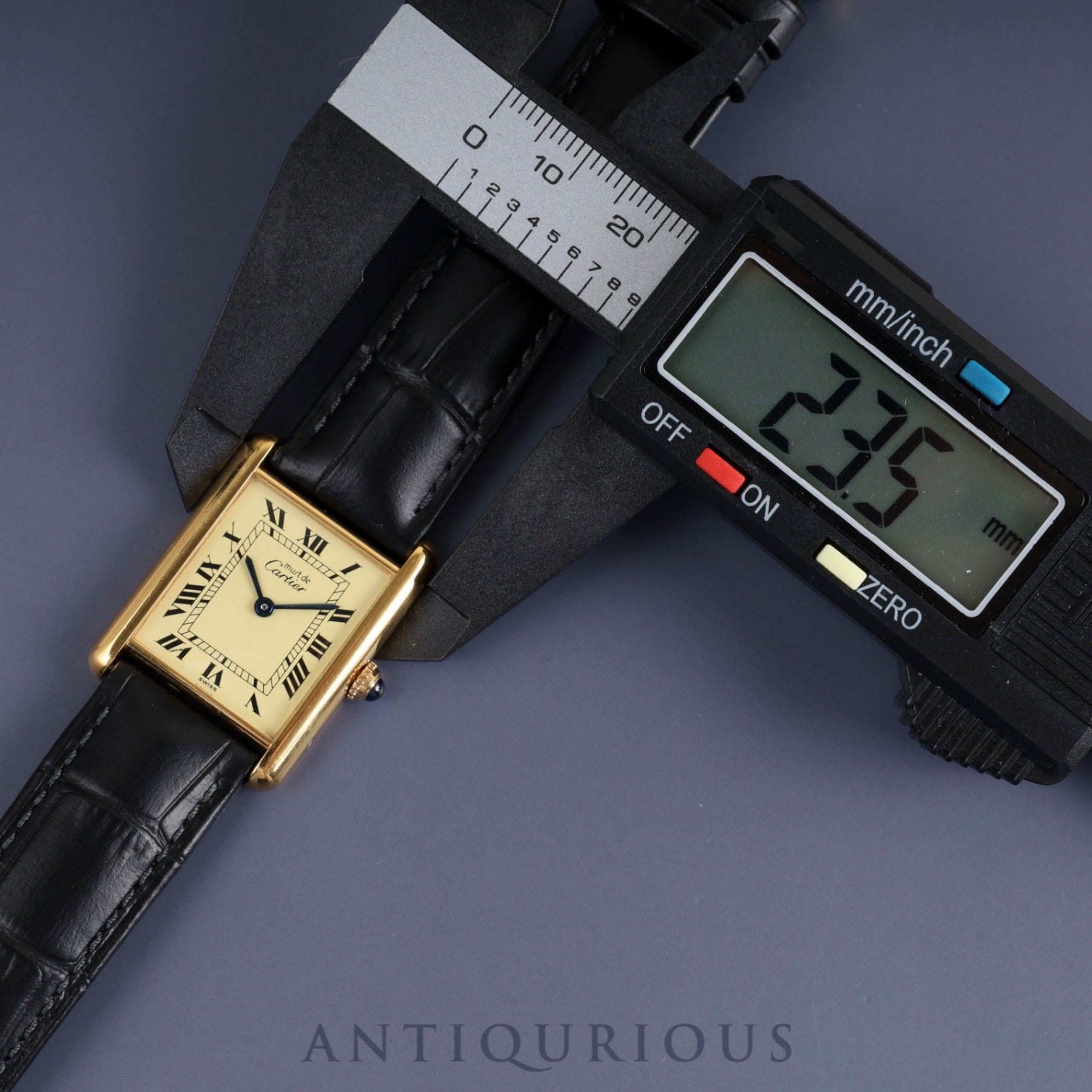 Cartier Must Tank LM W1002753 / 590005 Quartz Cal.90 SV925 Leather Genuine Buckle (GP) Ivory Roman Dial Genuine Leather Strap Overhauled