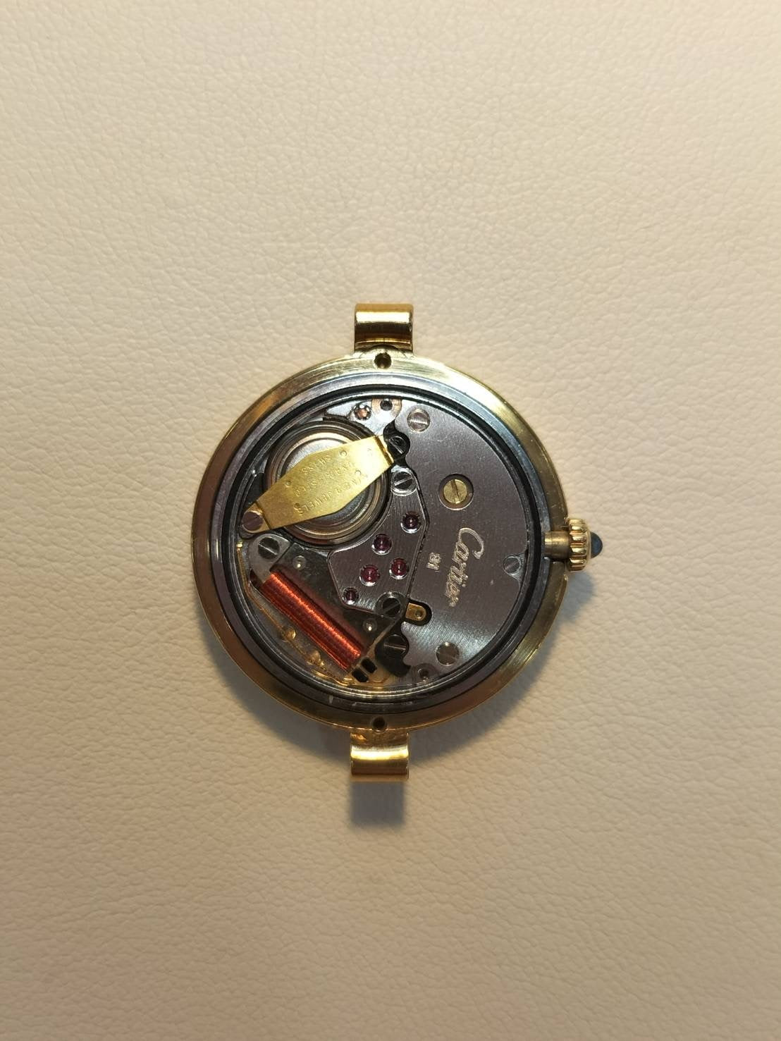 カルティエ マスト ヴァンドーム VLC SM 18 クォーツ Cal.81 SV925 革 純正尾錠（GP） オニキス文字盤 オーバーホール済み