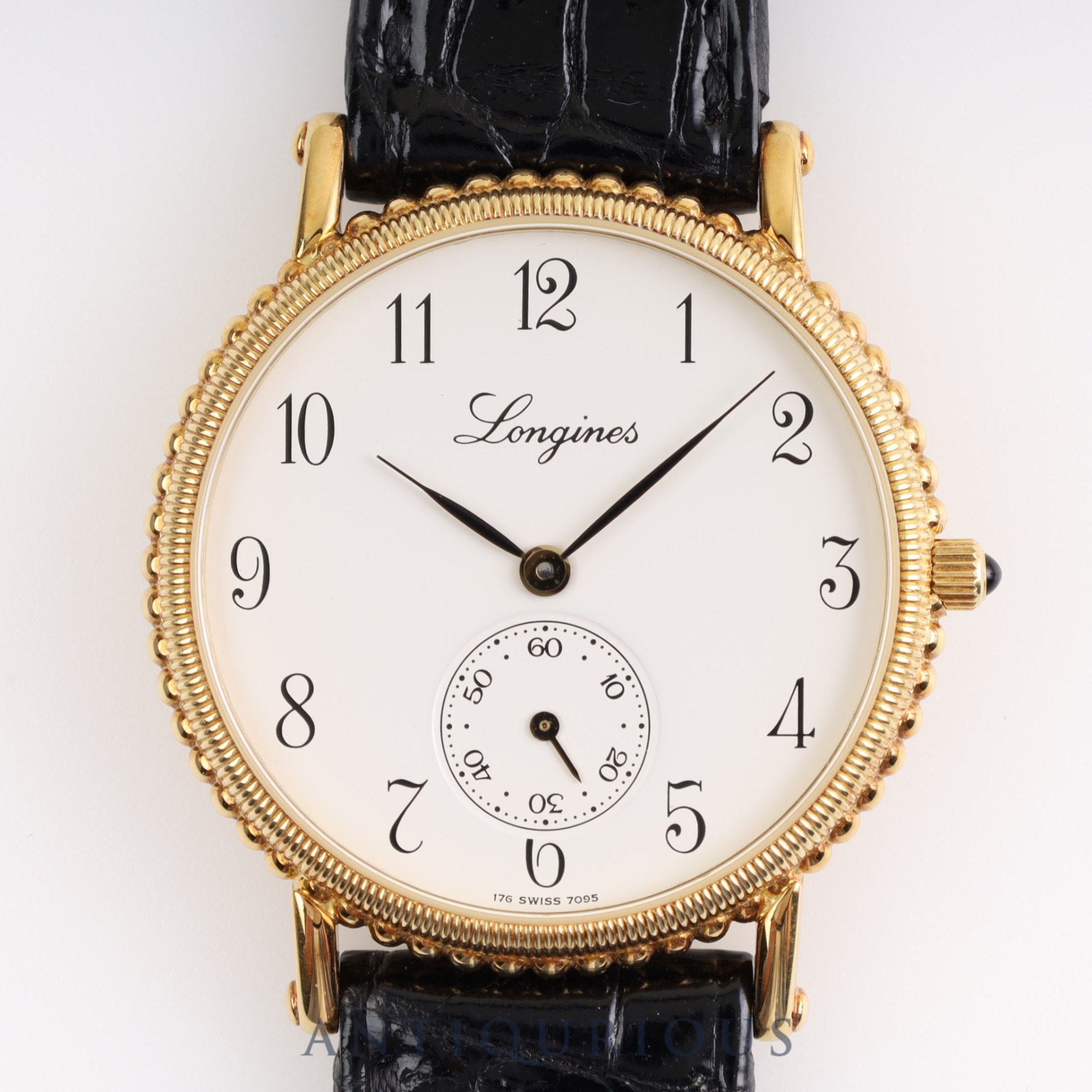 LONGINES ロンジン ROUND SMALL SECOND ラウンドスモールセコンド クォーツ Cal.L176.2 750YG 純正尾錠 ホワイト文字盤