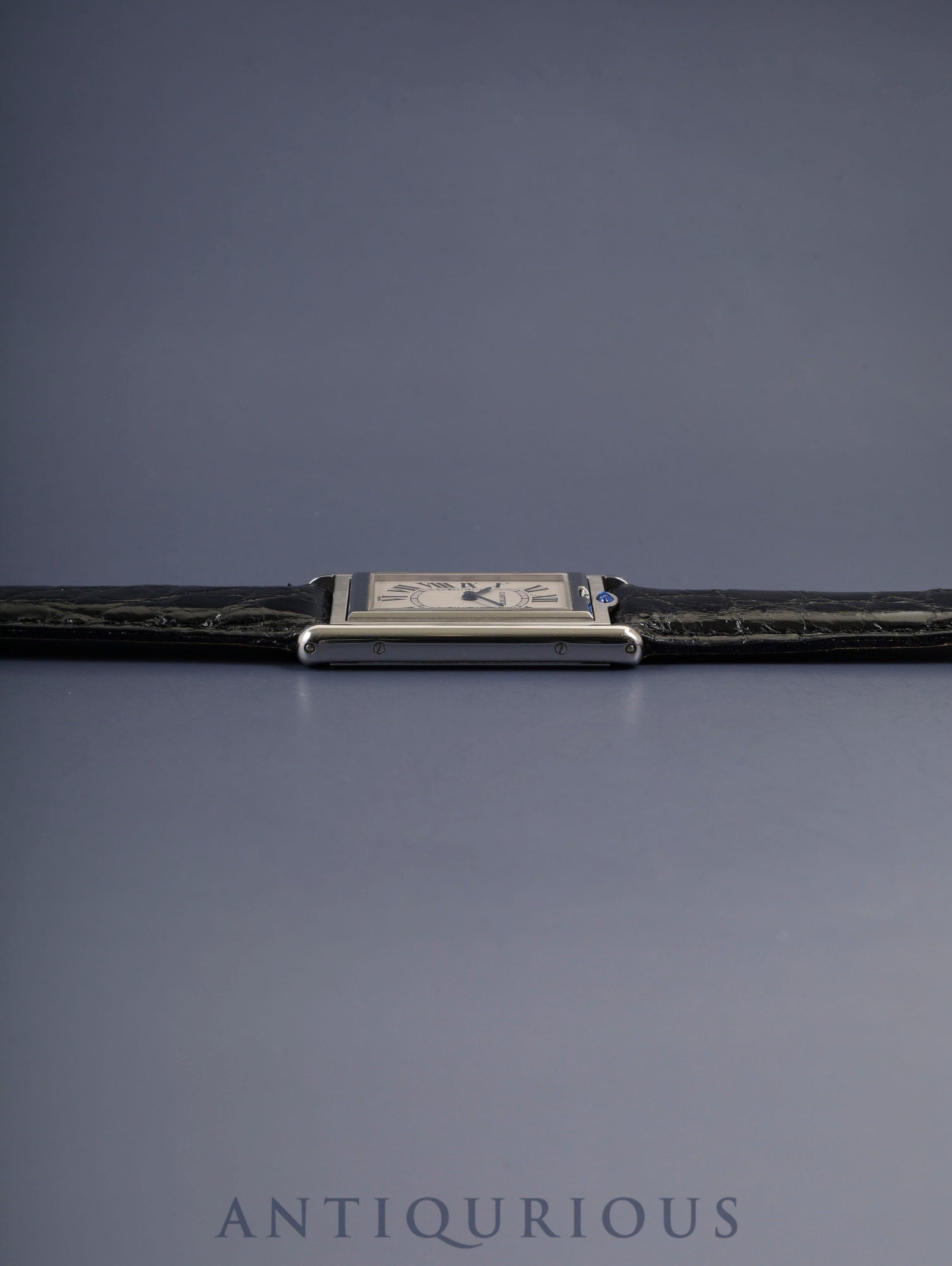 カルティエ タンク バスキュラント LM W1011358 / 2390 手巻き Cal.061 SS 革 純正ピンバックル（SS） ホワイトローマン文字盤 箱 保証書 オーバーホール済み