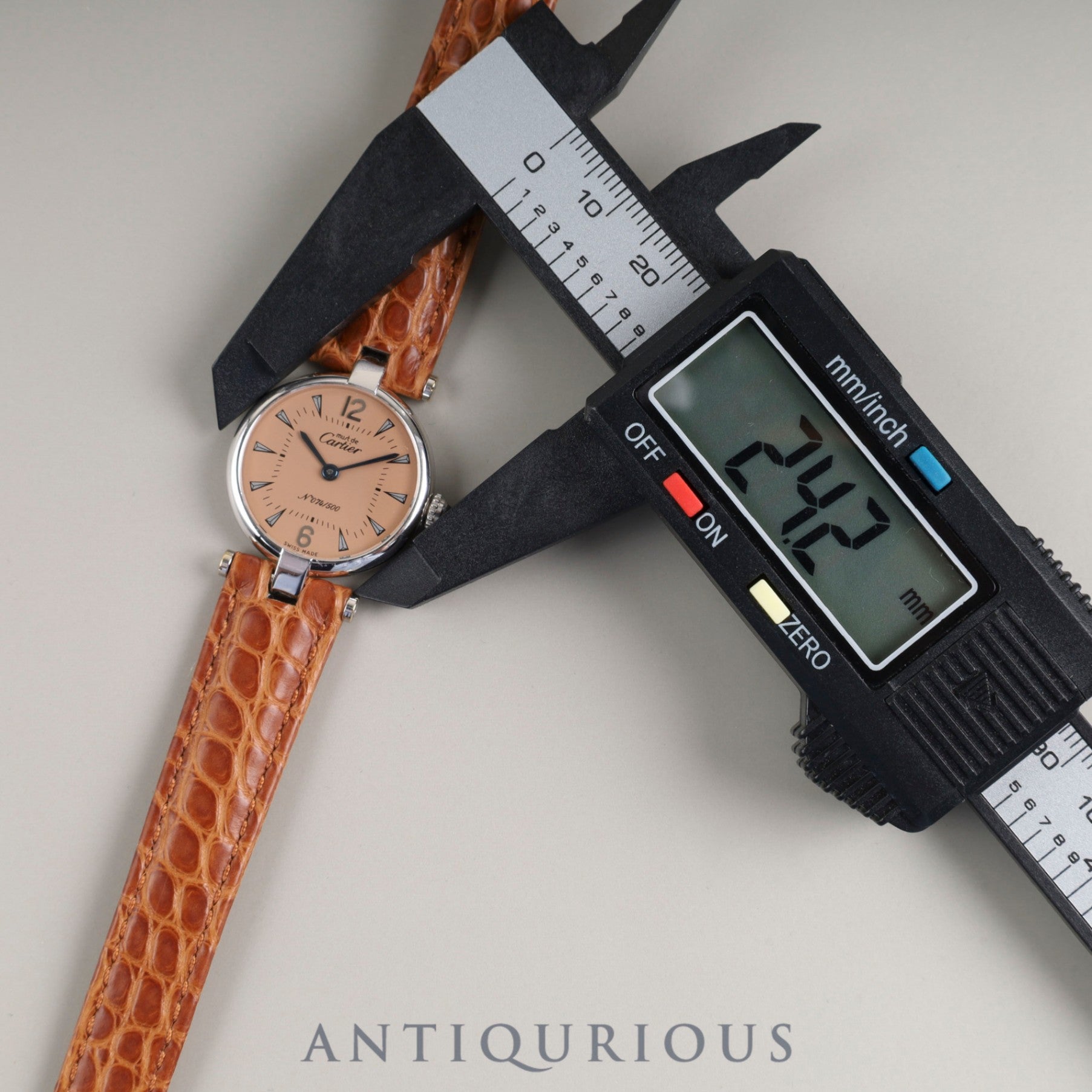 Cartier Must Vendôme VLC SM 1850 Quartz Caliber 90 SV925 Leather Strap with Genuine D-Clasp (Stainless Steel) Copper Dial Overhauled Limited Edition of 500