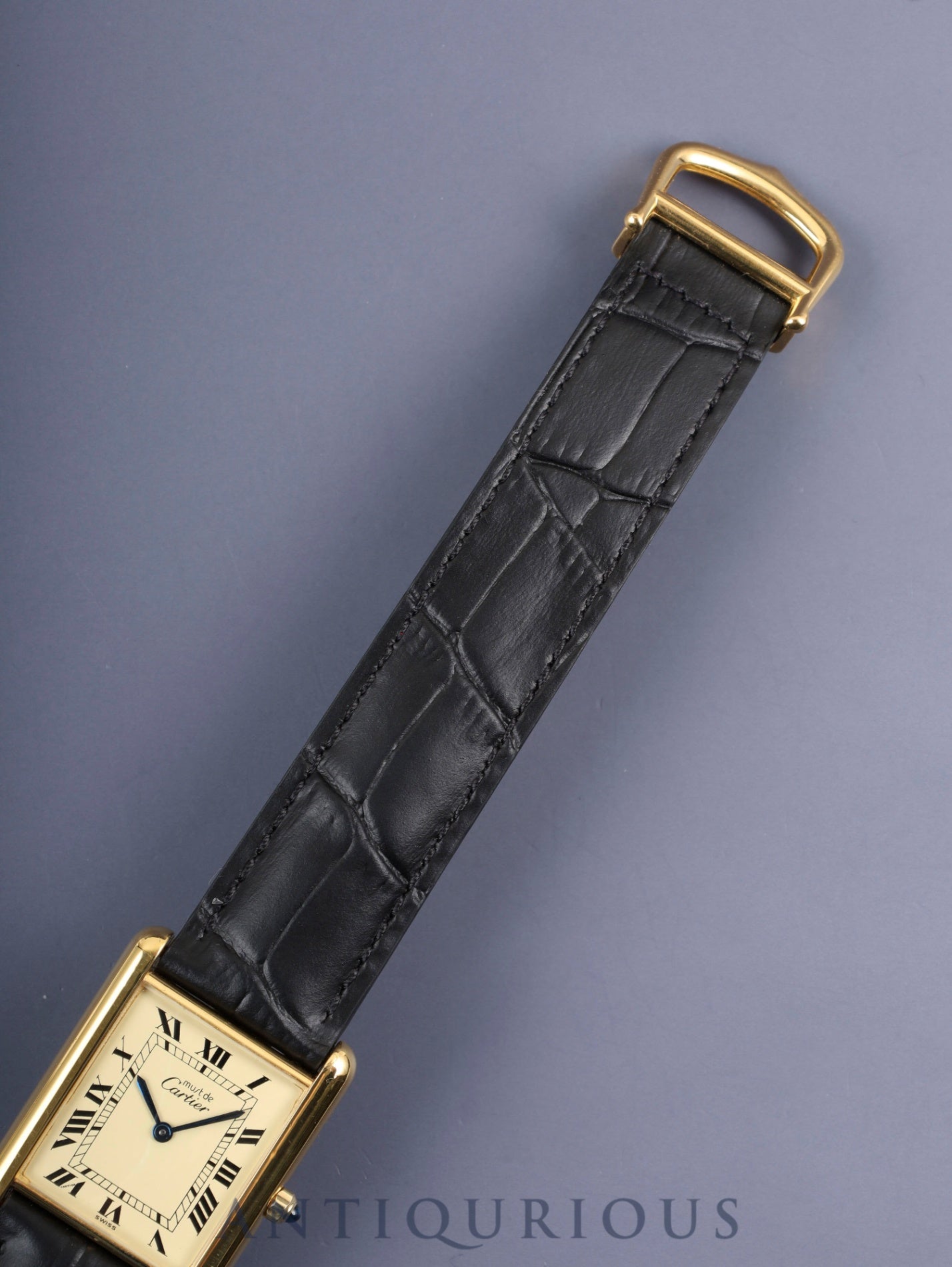 カルティエ マストタンク LM 6 81006 クォーツ Cal.81 SV925 革 純正Dバックル（GP）アイボリーローマン文字盤 1982年頃～1995年頃 オーバーホール済み