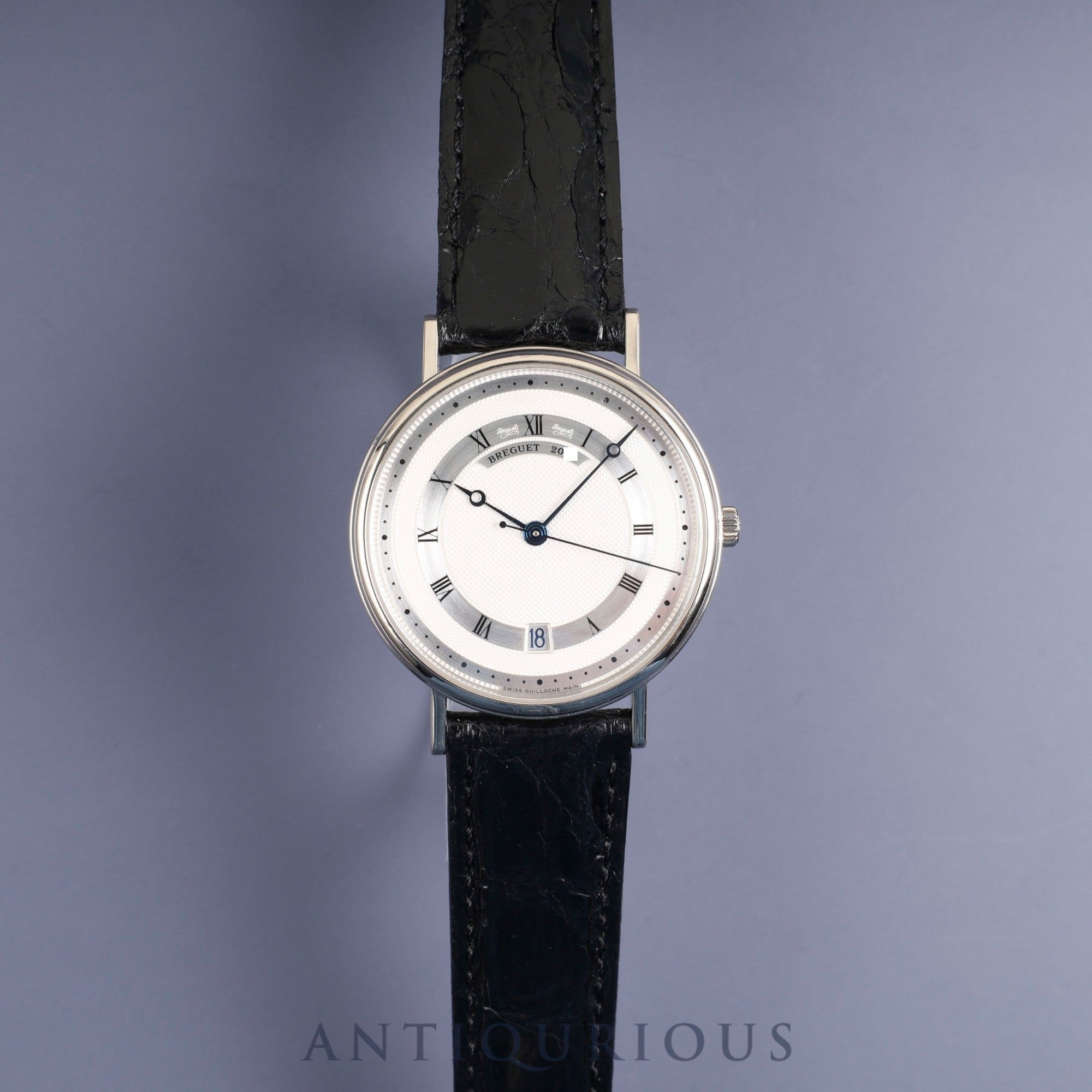 ブレゲ クラシック ツインバレル 5930BB /12/986 自動巻き Cal.517/1 750 革 純正尾錠（750）シルバーローマン文字盤 箱 冊子 保証書（2012年）オーバーホール済み