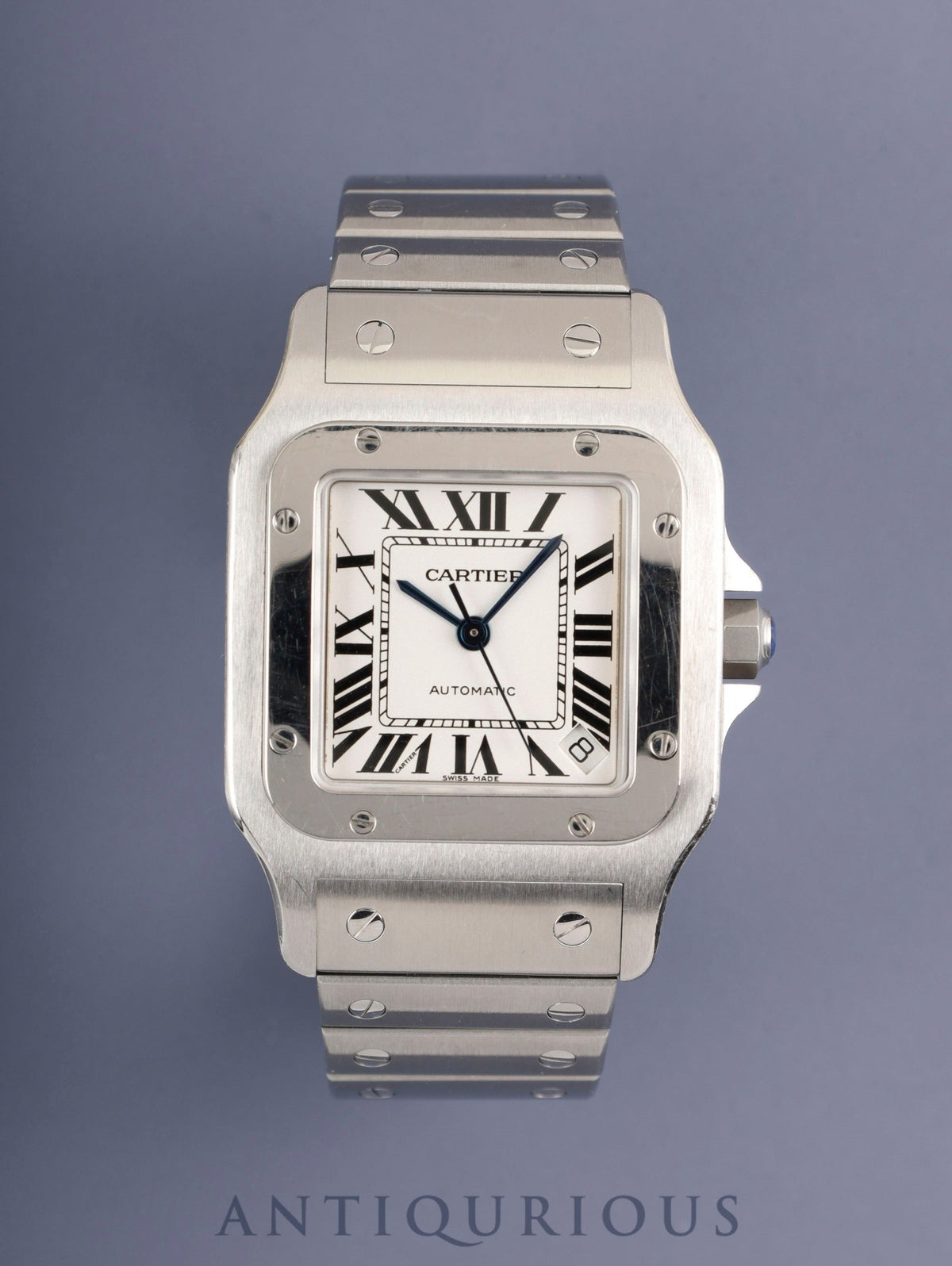 Cartier Santos Galbee XL W20098D6 / 2823 Automatic Cal.2892 SS SS Silver Roman Dial (SWISS MADE) Box Warranty (2008 / Name inscribed / Incorrect serial number) Manual Booklet DVD Overhauled