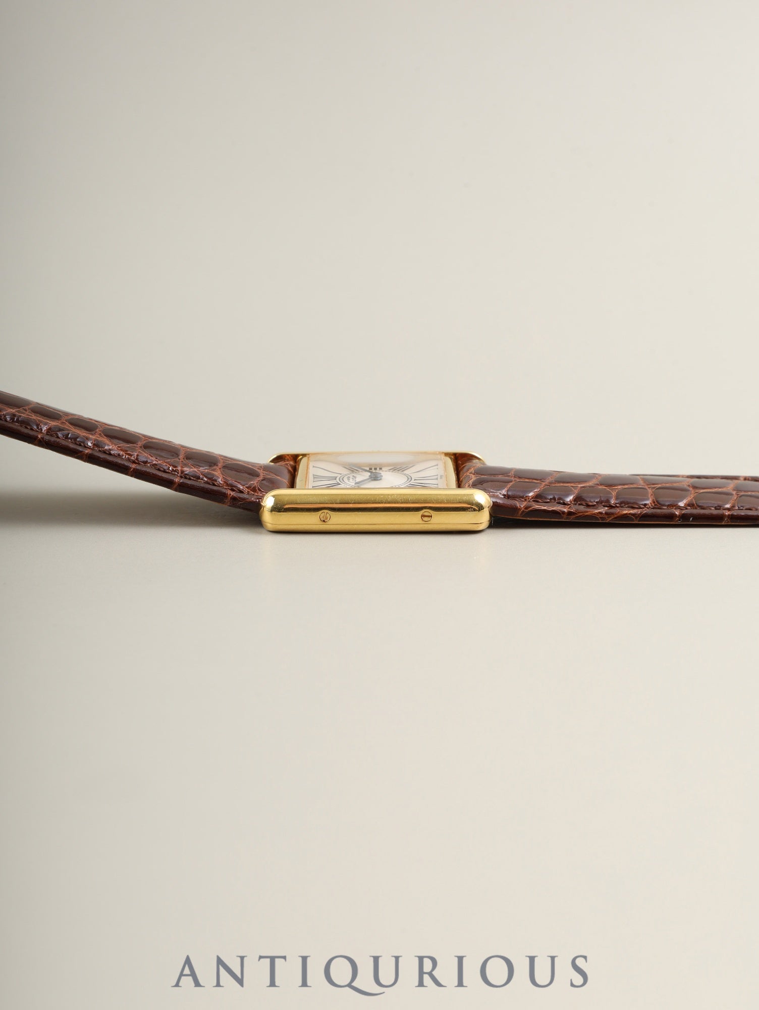 Cartier Must Tank SM 5057001 Quartz SV925 Leather Genuine D-Buckle (GP) Oparan Dial (SWISS marking) Polished, Complete Service by Cartier Boutique