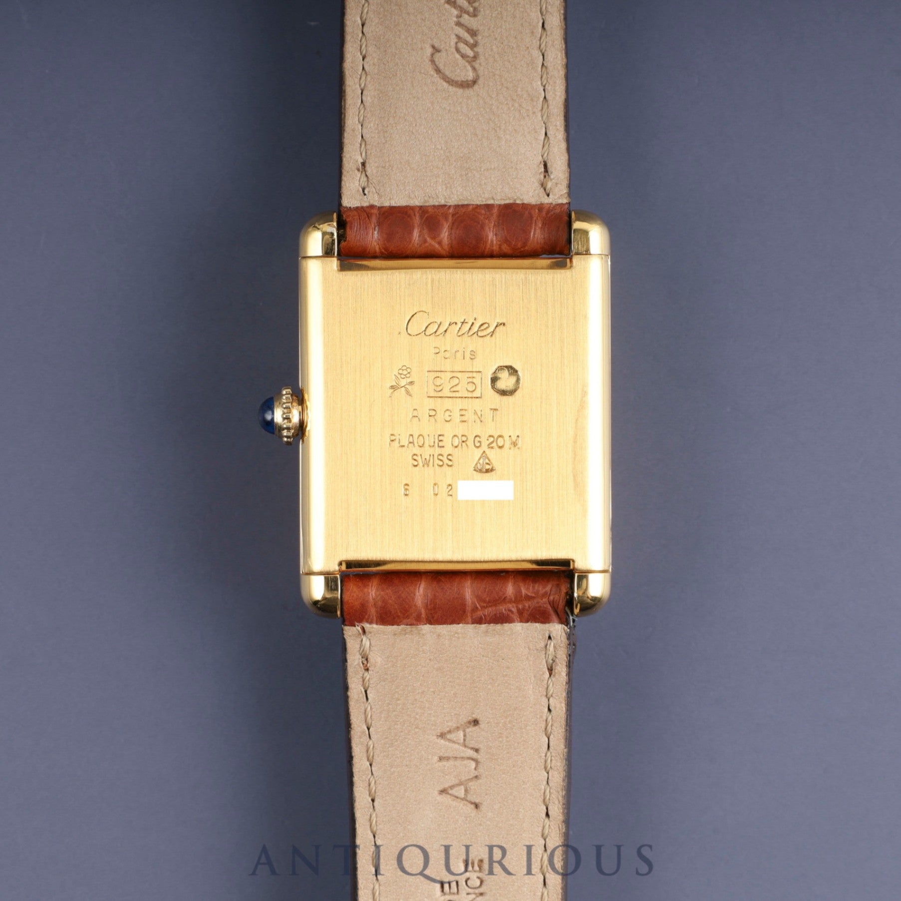 カルティエ マストタンク LM 手巻き Cal.78-1 SV925 純正革ベルト 純正尾錠（GP）アイボリーローマン文字盤 カルティエ修理明細 オーバーホール済み 新品仕上げ済み