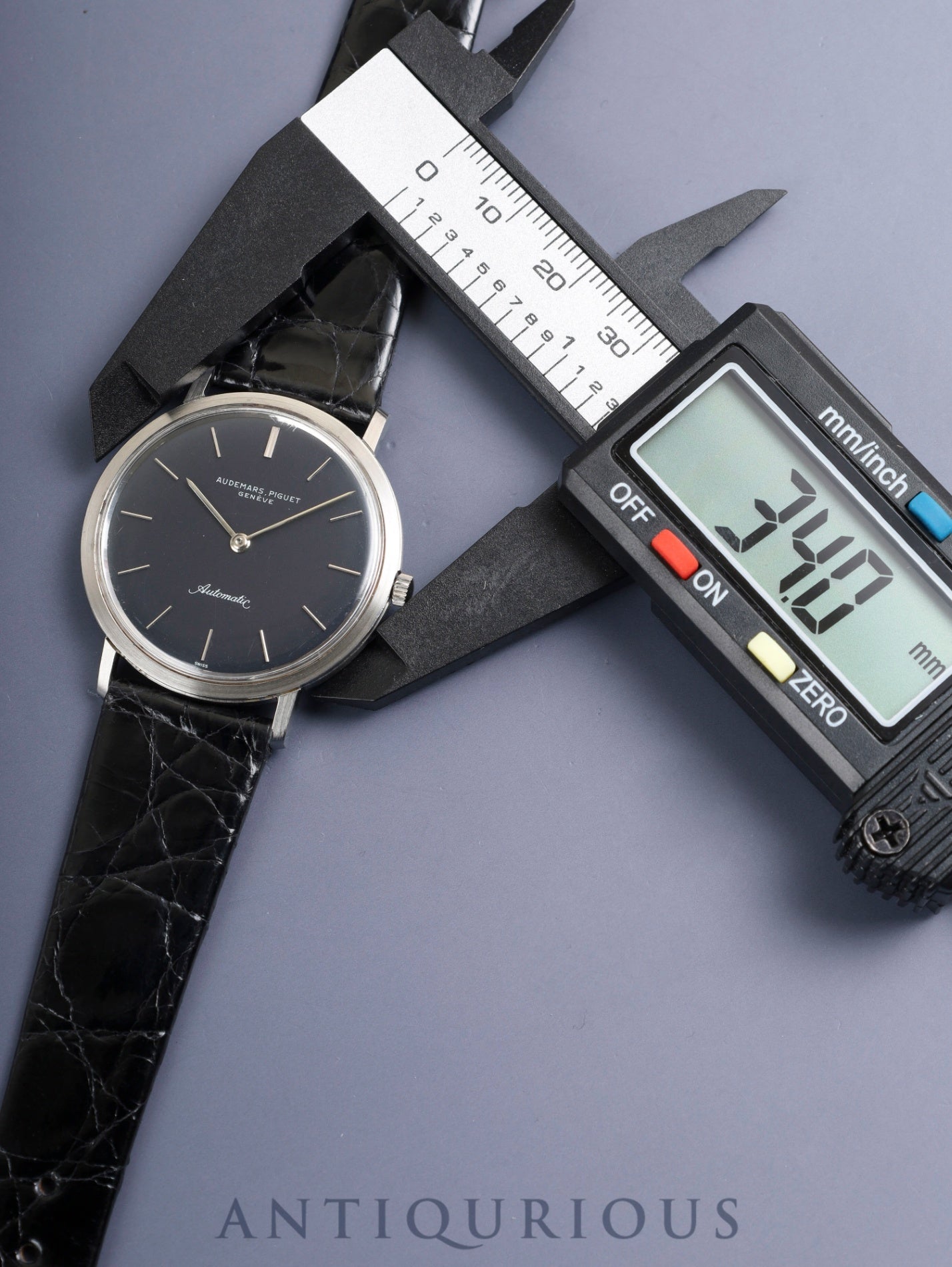 Audemars Piguet Round Automatic Cal.2120 (K2120) SS Leather Original Pin Buckle (SS) Navy Dial (Dot Logo) Overhauled
