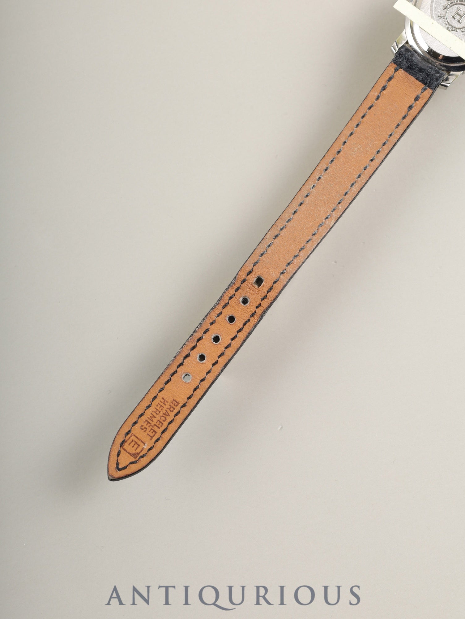 Hermes Clipper Oval CO1.210 Quartz Cal.976.001 Stainless Steel, Original Strap (□E stamp: 2001), Original Pin Buckle (Stainless Steel), Black Dial, Case Overhauled