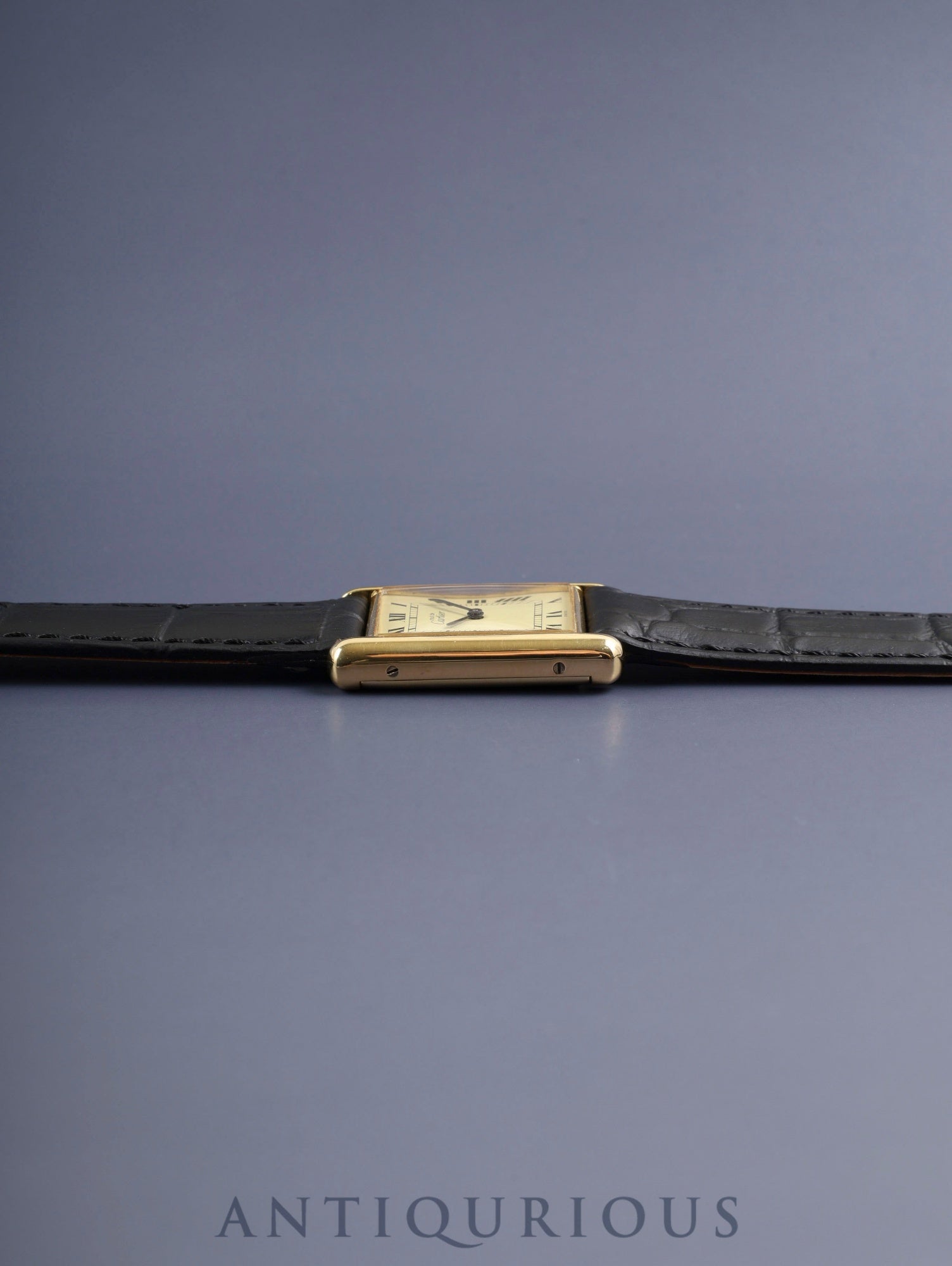 カルティエ マストタンク LM 手巻き Cal.78-1 SV925 革 純正ピンバックル（GP）アイボリーローマン文字盤（SWISS表記）オーバーホール済み 新品仕上げ済み