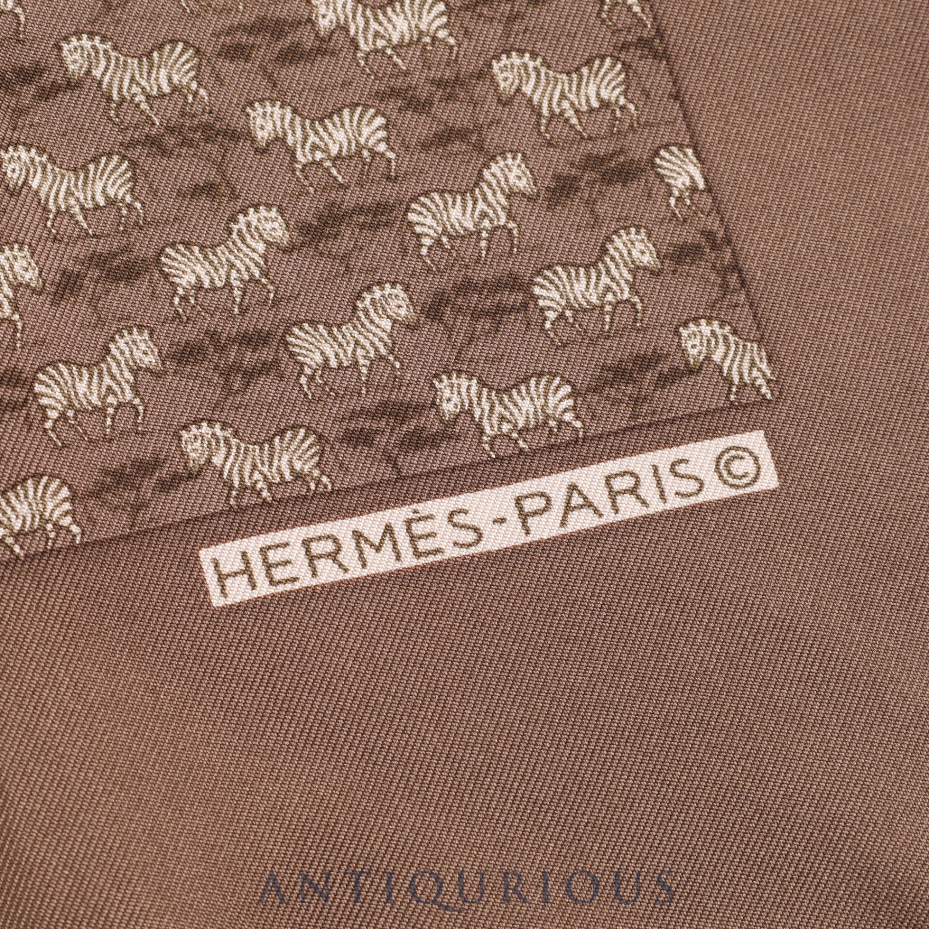 HERMES Scarf CARRES45 Zebra print SILK 100%