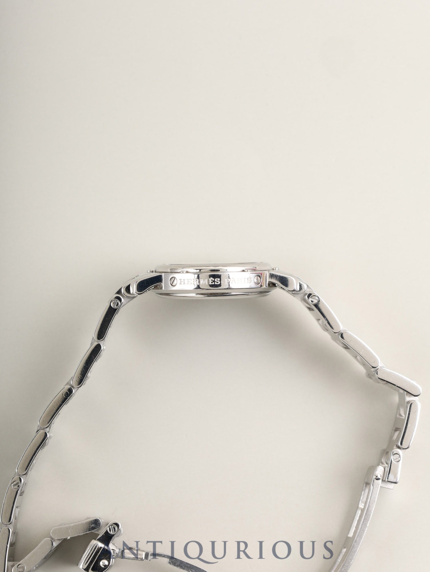 エルメス クリッパー CL4.210 クォーツ SS SS グレー文字盤 オーバーホール済み