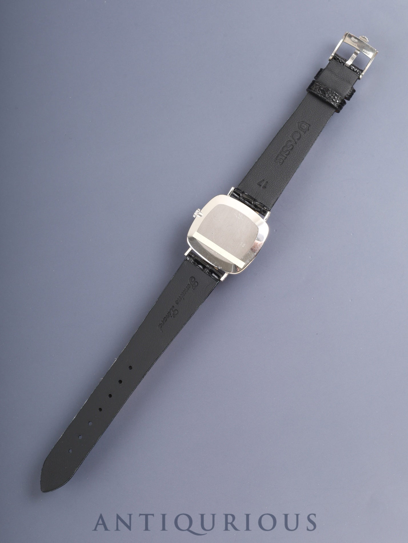 ロレックス チェリーニ 4084 手巻き Cal.1601 革 750WG 純正ピンバックル（SS）グレー3Pダイヤ文字盤 43番台（1975年）箱 保証書（1990年）オーバーホール済み