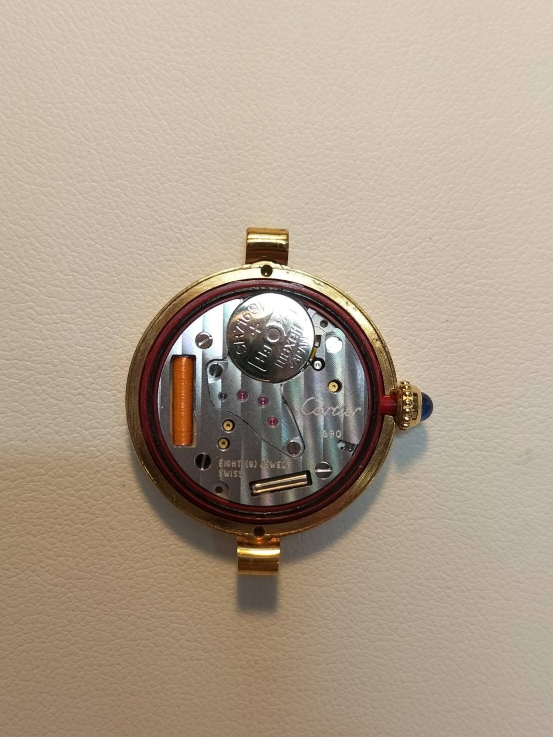 カルティエ マスト ヴァンドーム VLC SM W1002154 / 590004 クォーツ Cal.690 SV925 革 純正Dバックル（GP） アラビア文字盤（SWISS表記）  オーバーホール済み