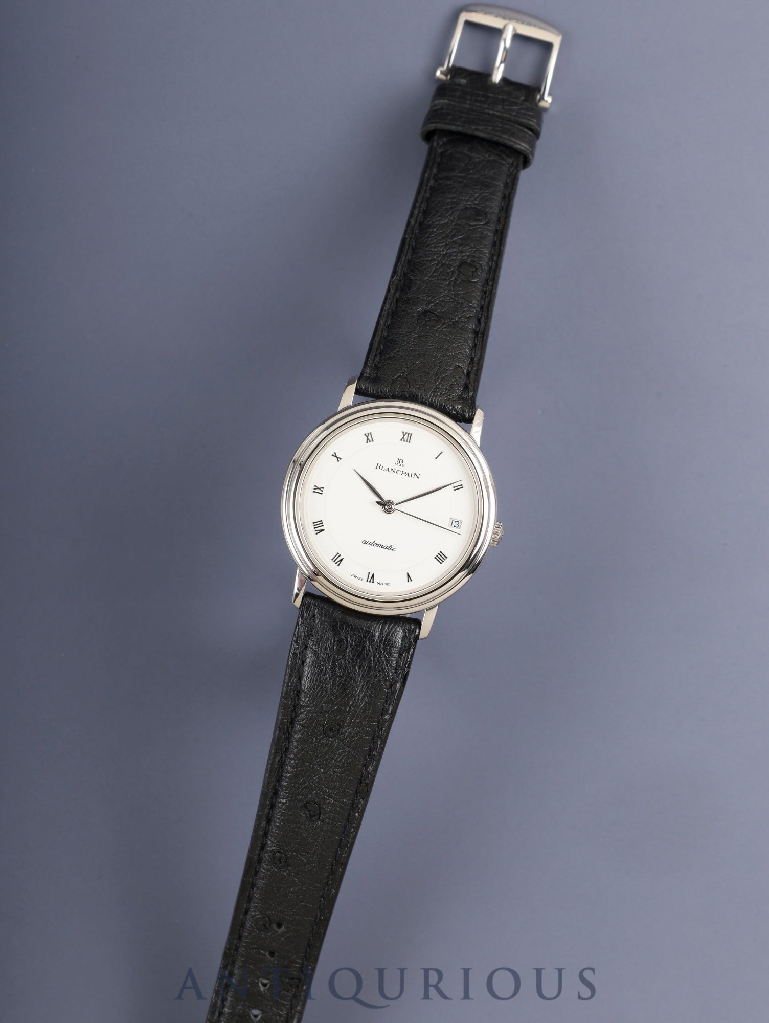 ブランパン ヴィルレ ウルトラスリム 自動巻き Cal.1195 SS 純正革ベルト 純正ピンバックル（SS）ホワイトローマン文字盤 オーバーホール済み