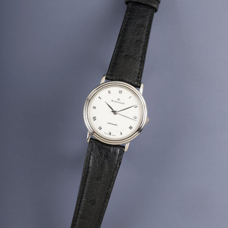 Blancpain Villeret Ultra Thin Automatic Cal. 1195 Stainless Steel, Original Leather Strap, Original Pin Buckle (Stainless Steel), White Roman Numerals, Overhauled.