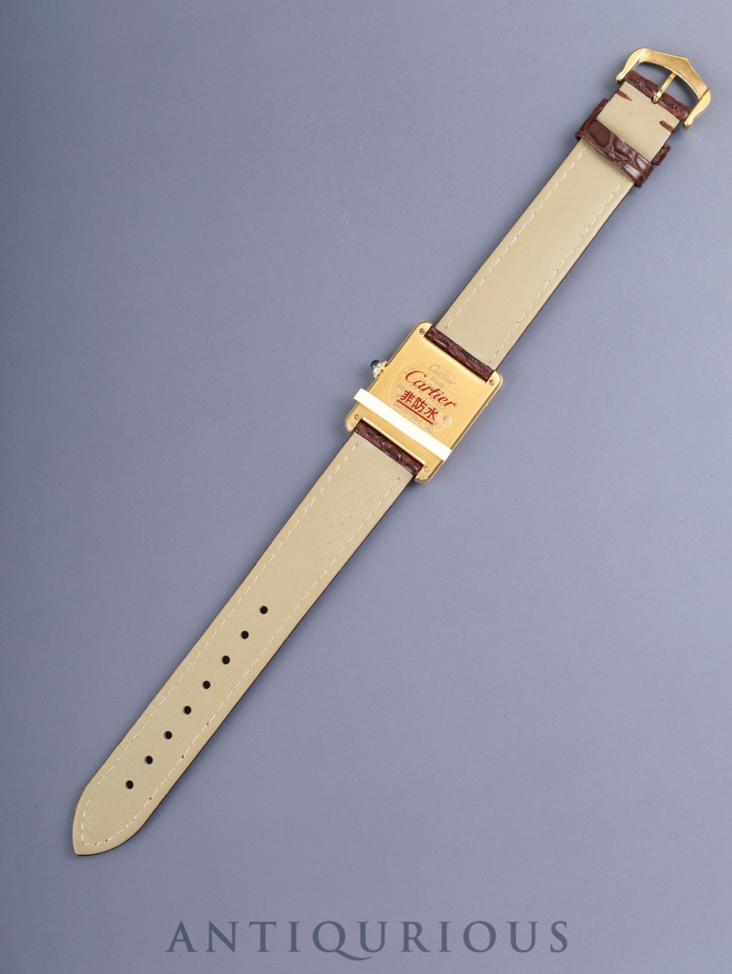 カルティエ マストタンク LM 590005 クォーツ Cal.- SV925 革 純正ピンバックル（GP）アラビア文字盤（SWISS表記）新品仕上げ済み カルティエブティックにてコンプリートサービス済み