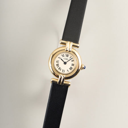 カルティエ マストコリゼ 590002 クォーツ Cal.690 SV925 革 純正尾錠（GP） ホワイトローマン文字盤 オーバーホール済み