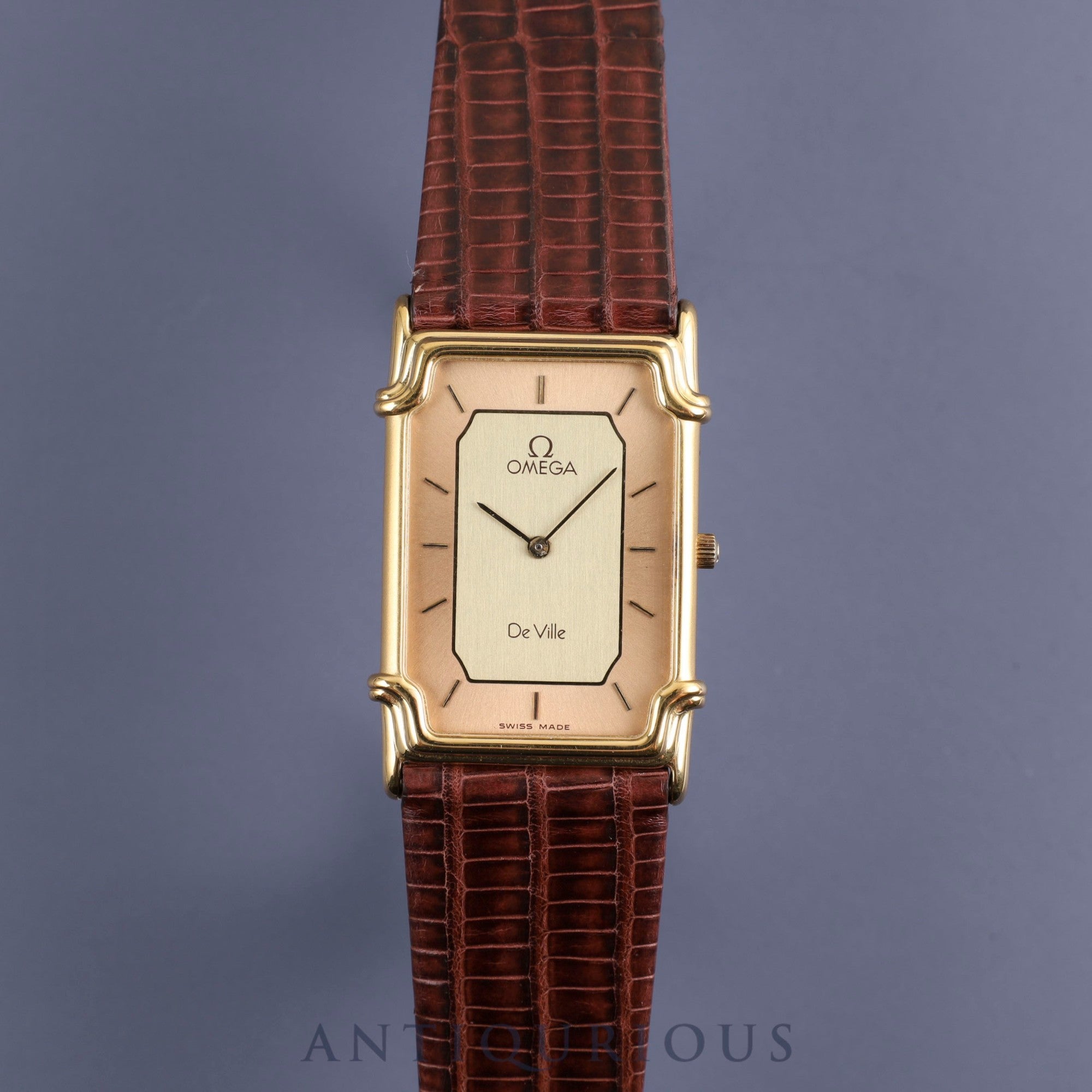 Omega De Ville 19102300 Quartz Cal.279 001/ 1455 GP Leather Genuine Buckle (GP) Gold Dial Box Overhauled