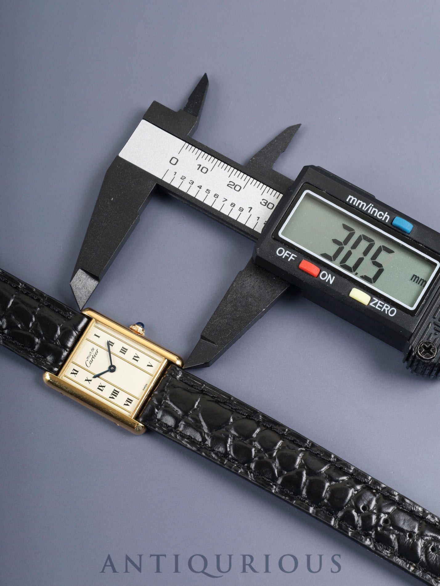 Cartier Must Tank LM 590005 Quartz Cal.90 SV925 Leather Original Pin Buckle (GP) Straight Roman Dial (SWISS marking) Overhauled