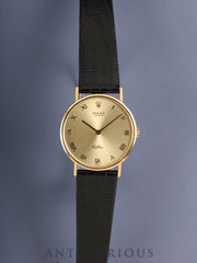 ロレックス チェリーニ 5112 手巻き Cal.1601 750YG 革 純正ピンバックル（750YG） シャンパン文字盤 L番台 保証書（1990年） オーバーホール済み