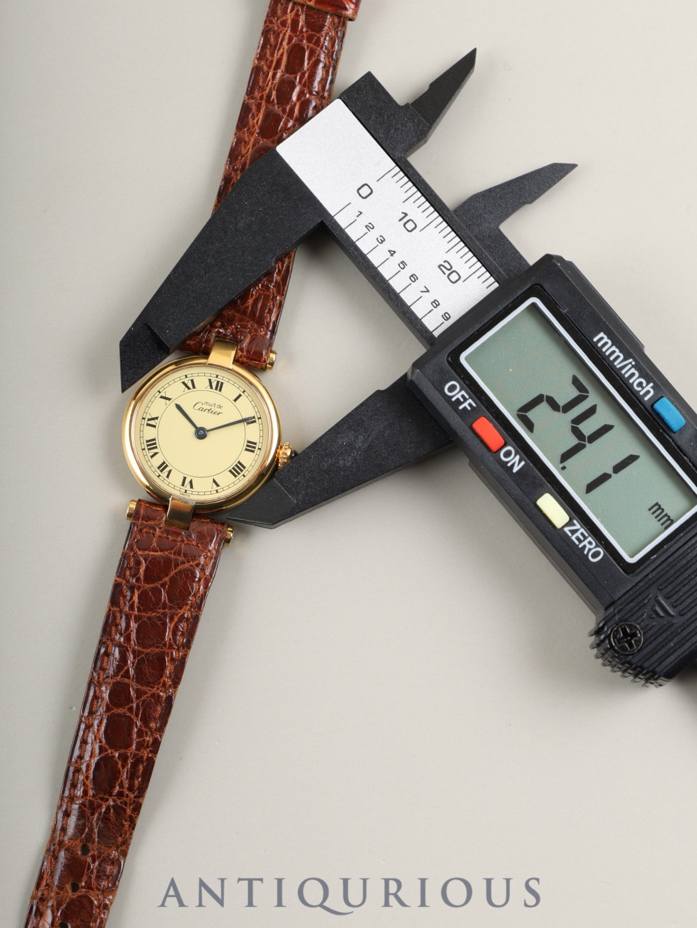 カルティエ マスト ヴァンドーム VLC SM 590004 クォーツ Cal.90 SV925 純正革ベルト 純正尾錠（GP）アイボリーローマン文字盤 冊子 保証書（1990年）オーバーホール済み