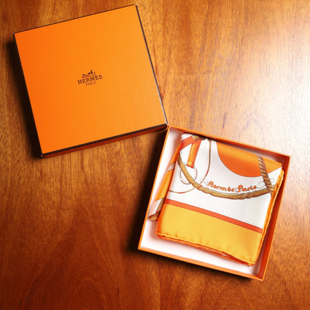 エルメス スカーフ カレ45 Clic Clac クリッククラック SILK100% 箱