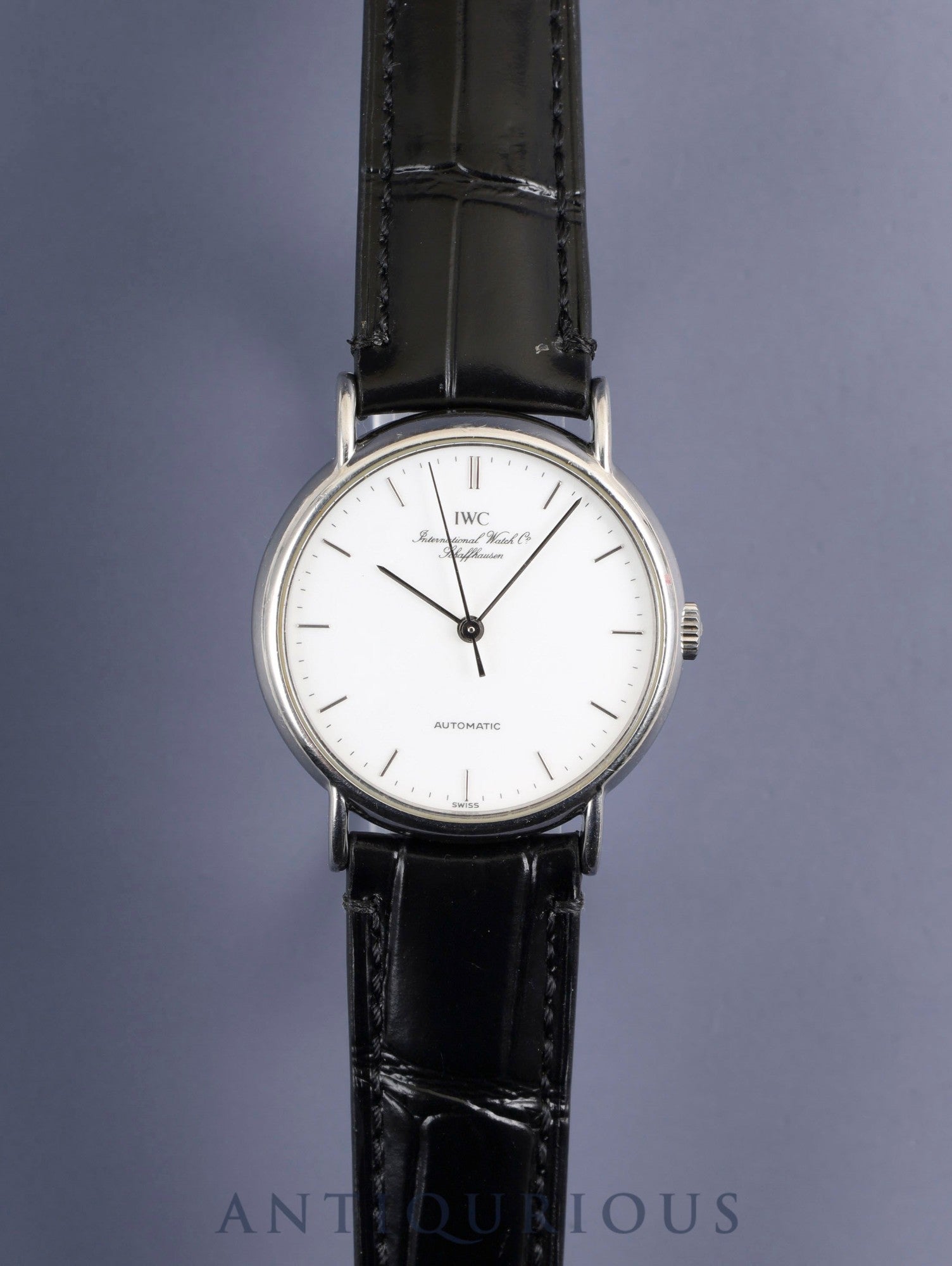 IWC Portofino IW351403 Automatic Caliber 37521 Stainless Steel Leather Strap with Genuine Stainless Steel Buckle, White Dial, Overhauled