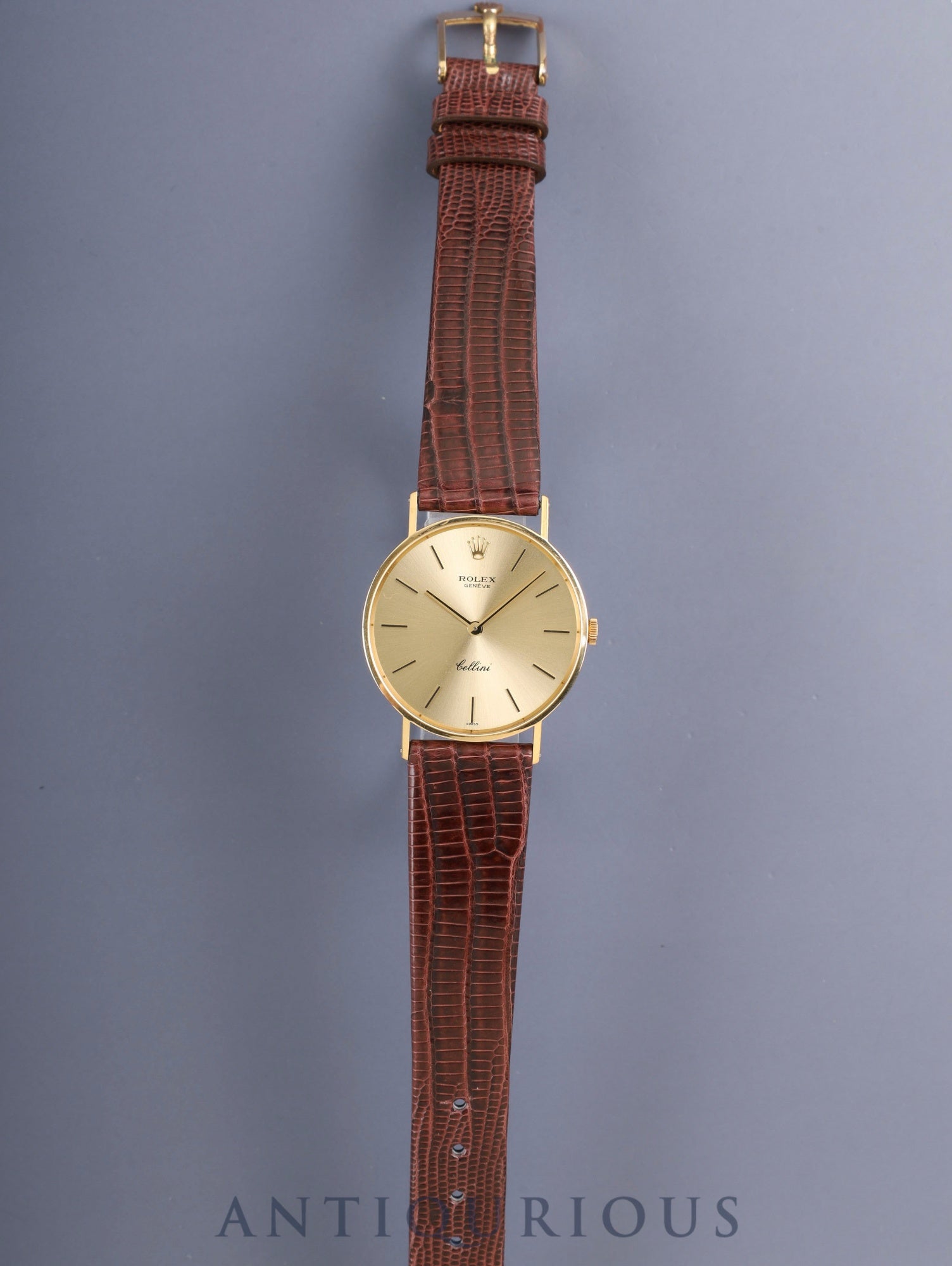 ロレックス チェリーニ 3833 手巻き Cal.1600 750YG 革 純正ピンバックル（GP） シャンパン文字盤 31mm 41番台（1974年）純正レザーベルト付き オーバーホール済み