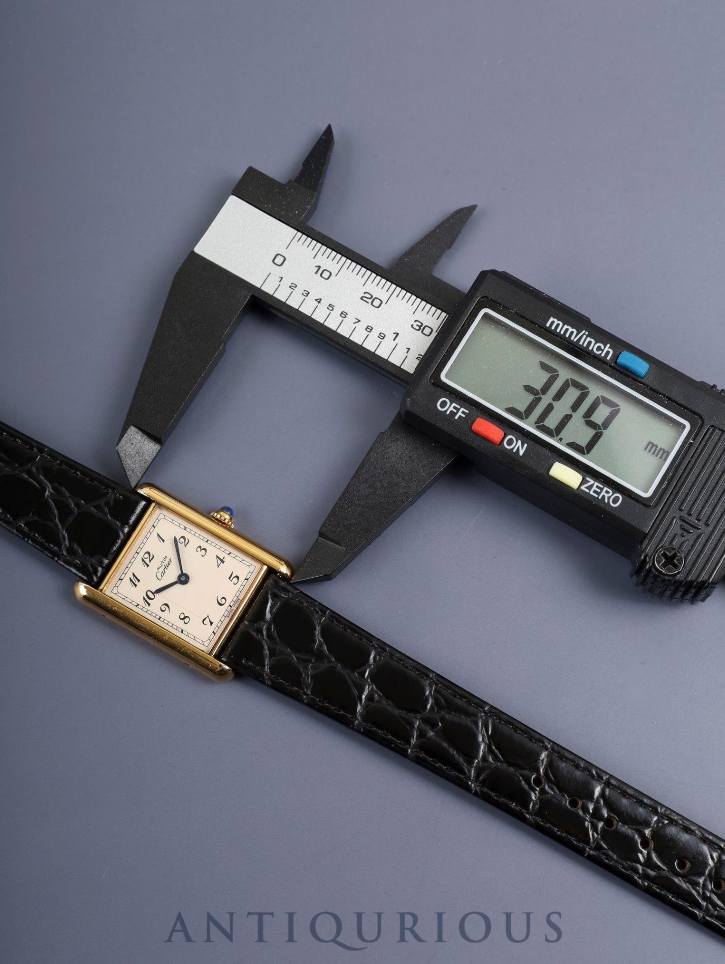 Cartier Must Tank LM 590005 Quartz SV925 Leather Genuine Pin Buckle (GP) Arabic Dial (SWISS MADE) Overhauled, Complete Service at Cartier Boutique