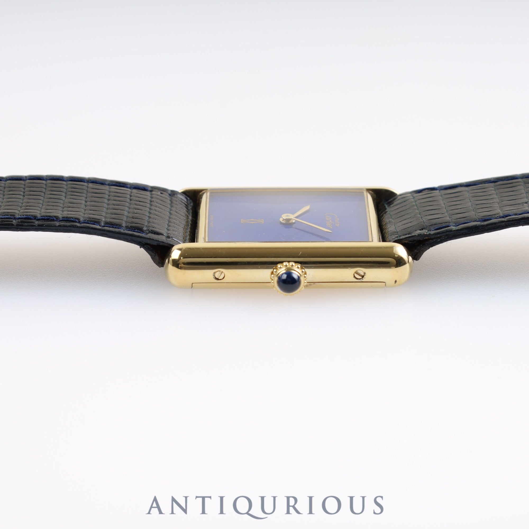 Cartier Must Tank LM Manual Winding Genuine Buckle Belt Lapis Lazuli Dial Cartier Boutique Complete Service