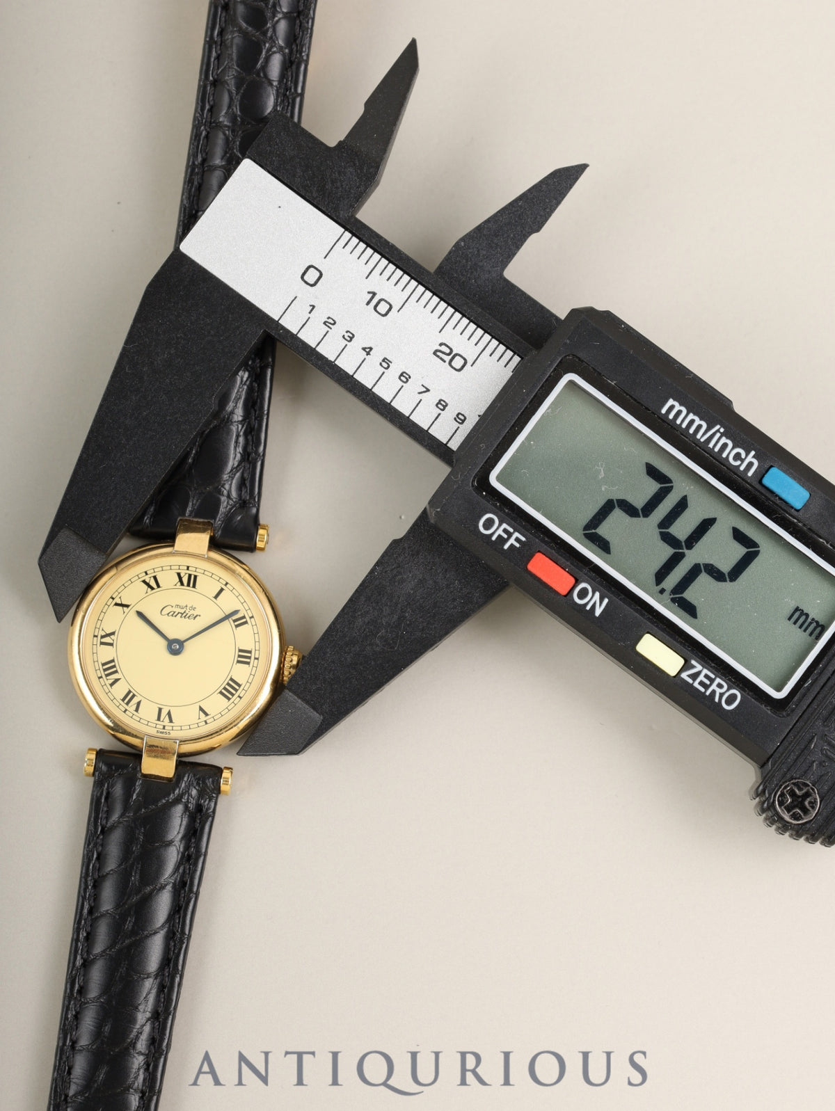 Cartier Must Vendome VLC SM 590004 Quartz Cal.90 SV925 Leather Genuine D-buckle (GP) Ivory Roman Dial (SWISS marking) Overhauled