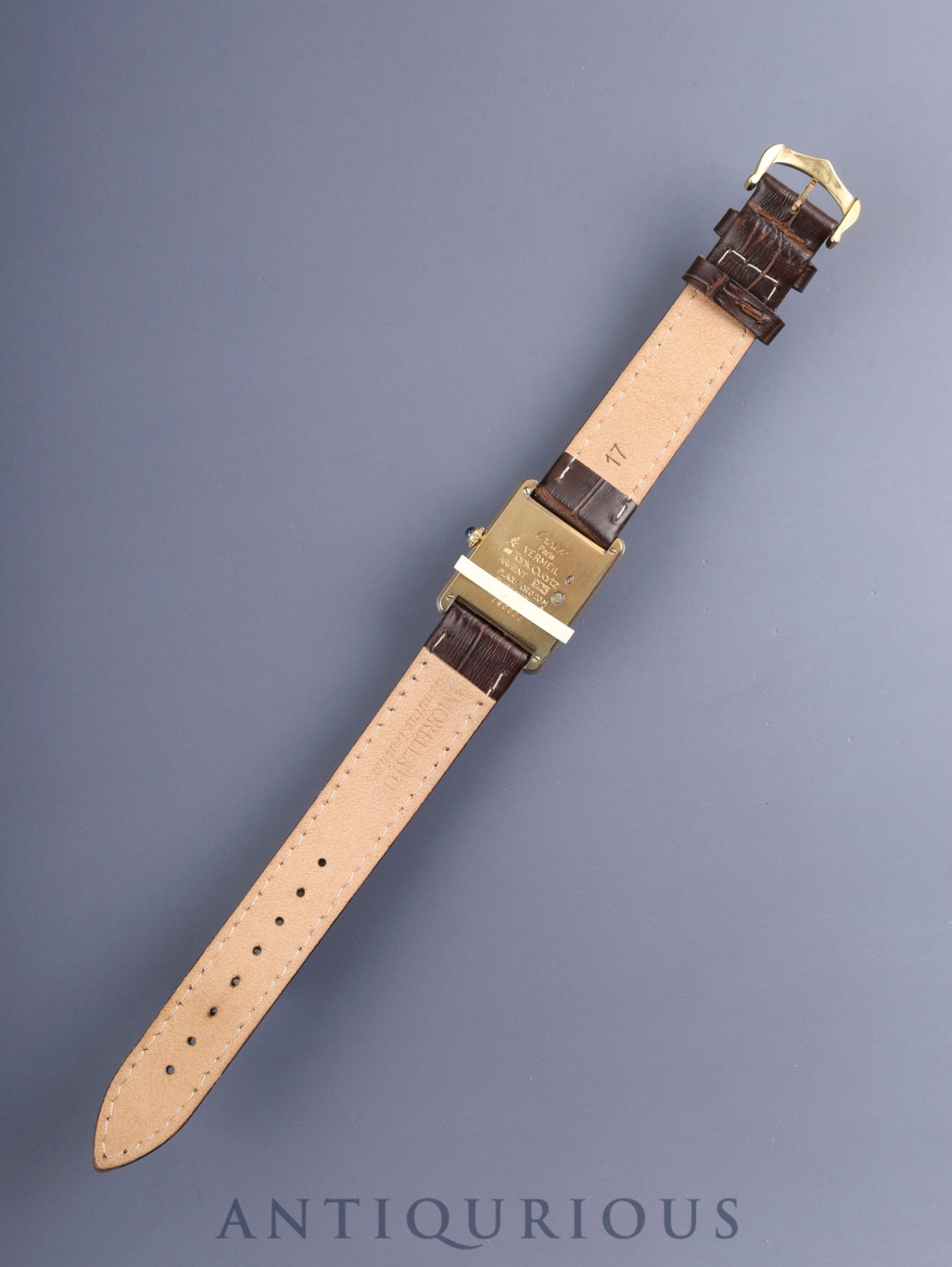 Cartier Must Tank LM 590005, Quartz, Caliber 690, SV925, Leather, Genuine GP Buckle, Ivory Roman Dial (SWISS Marking), Circa 1982-1995, Booklet, Warranty Card (1993), Cartier Repair Details (Complete Service / 2005), Overhauled