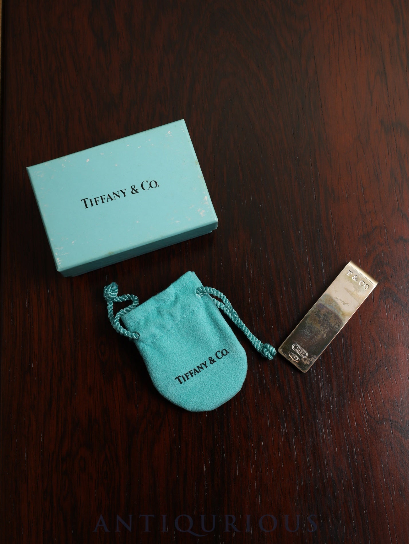 Tiffany Money Clip 1837 Sterling Silver Box Storage Bag
