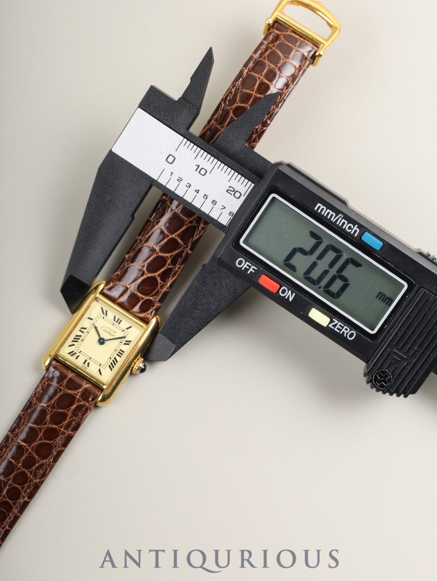 Cartier Must Tank SM 5057001 Quartz Cal.057 SV925 Leather Genuine D-Buckle (GP) Ivory Roman Dial (SWISS marking) Warranty (1989) Overhauled