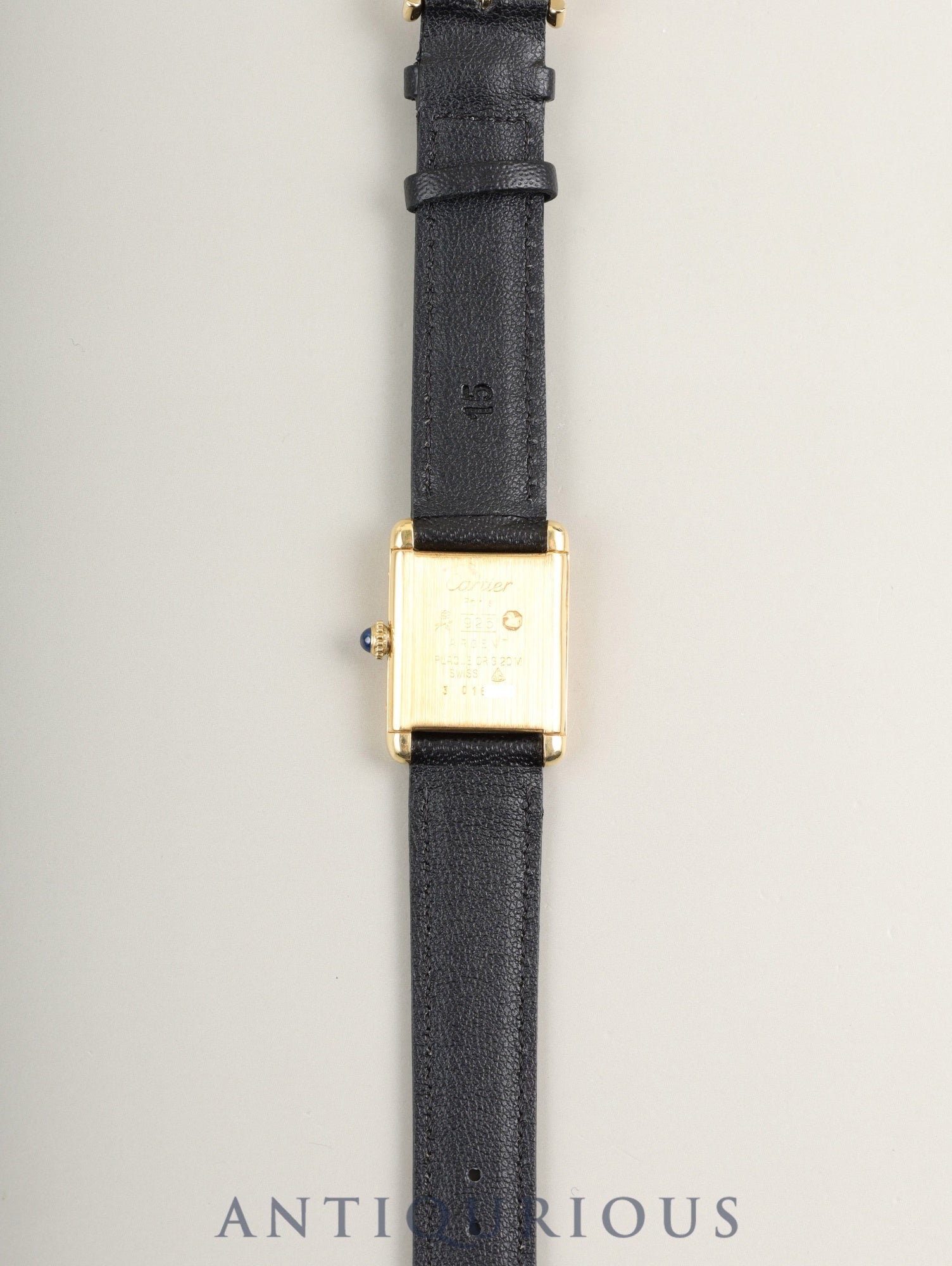 Cartier Must Tank SM Hand-wound Cal.78-1 SV925 Leather Genuine Pin Buckle (GP) Ivory Roman Dial (SWISS marking) Overhauled