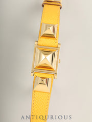 Hermès Medor 11.01 Quartz Caliber ETA976.001 GP Genuine Leather Strap (◯Y Stamp: 1995 / Shows signs of use) Genuine Pin Buckle (GP) White Dial Overhauled