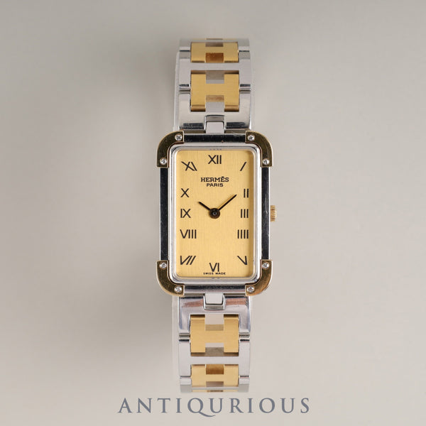 エルメス クロアジュール CR1.240 クォーツ Cal.976.001 SS/GP SS/GP ゴールド文字盤 オーバーホール済み