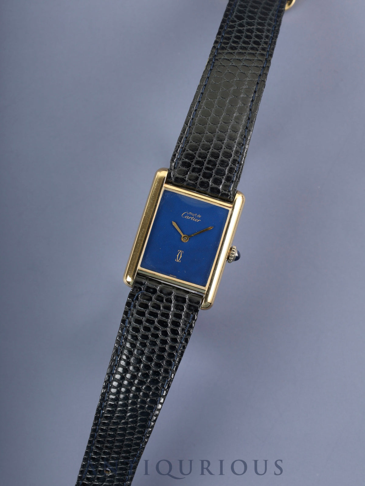 Cartier Must Tank LM Manual Winding Cal. 78-1 SV925 Genuine Leather Strap (Slightly Used) Genuine Buckle (GP) Lapis Lazuli Dial (Cracked) Overhauled