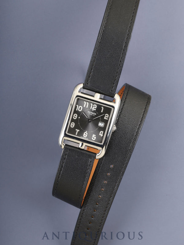 Hermès Cape Cod CC2.710 Quartz Cal.- SS Original Leather Strap (□O engraving: 2011) Original Pin Buckle (SS) Gray Arabic Dial Overhauled