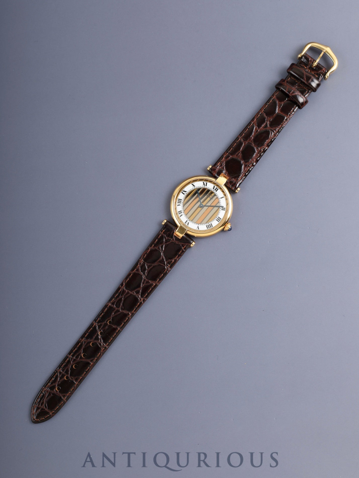 カルティエ マスト ヴァンドーム VLC LM 590003 クォーツ Cal.90 SV925 革 純正ピンバックル（GP） フロントトリニティ文字盤（SWISS表記） オーバーホール済み