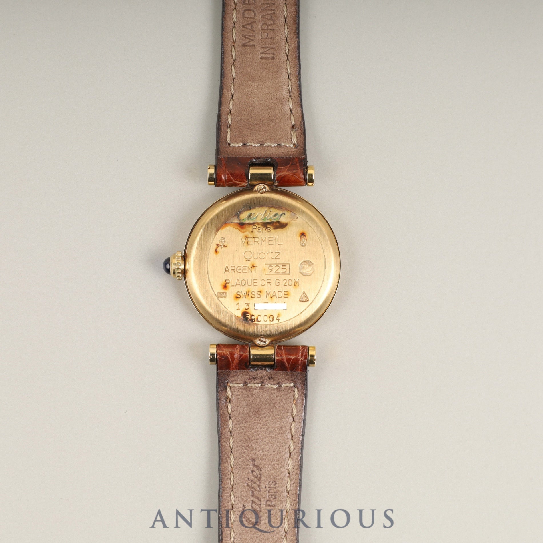 カルティエ マスト ヴァンドーム VLC SM 590004 クォーツ Cal.90.09 SV925 純正革ベルト 純正尾錠（GP）アイボリーローマン文字盤 オーバーホール済み