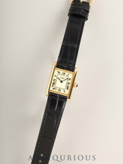 カルティエ マストタンク SM W1003153 / 1613 クォーツ Cal.057  SV925 革  純正尾錠（GP）アイボリーローマン文字盤（SWISS表記） 1982年頃～1995年頃 オーバーホール済み