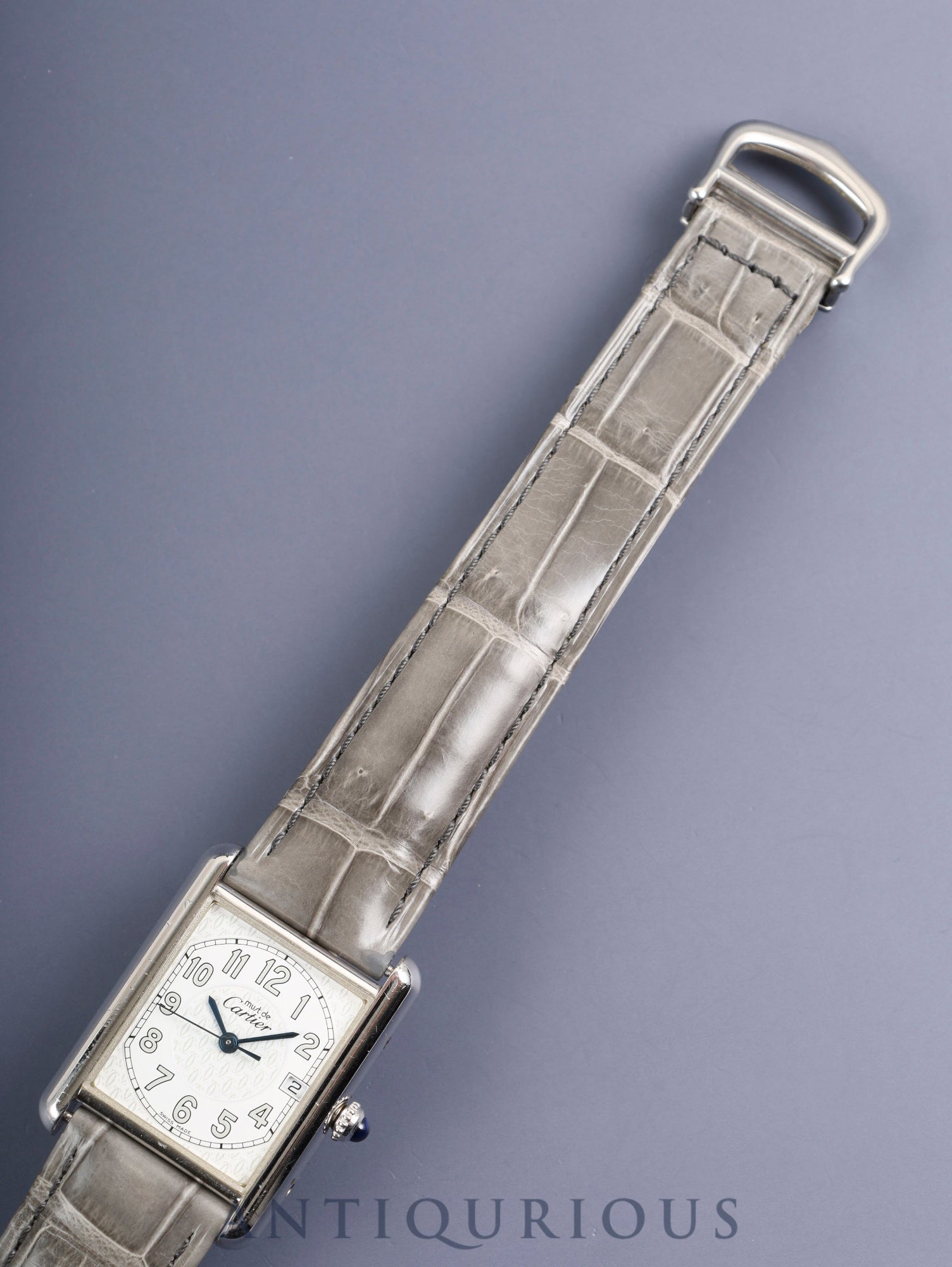 Cartier Must Tank GM (XL) 2414 Quartz Caliber 687 SV925 with genuine leather strap and genuine D-buckle (Stainless steel). Telephone Arabic dial (SWISS MADE inscription). Circa 1999-2003. Overhauled.