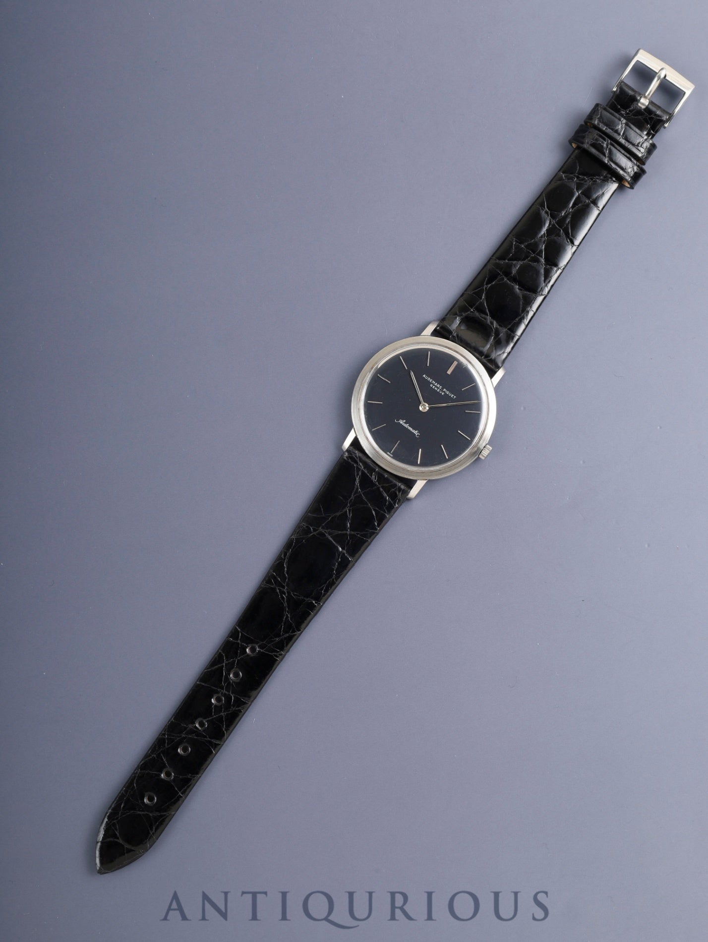 Audemars Piguet Round Automatic Cal.2120 (K2120) SS Leather Original Pin Buckle (SS) Navy Dial (Dot Logo) Overhauled