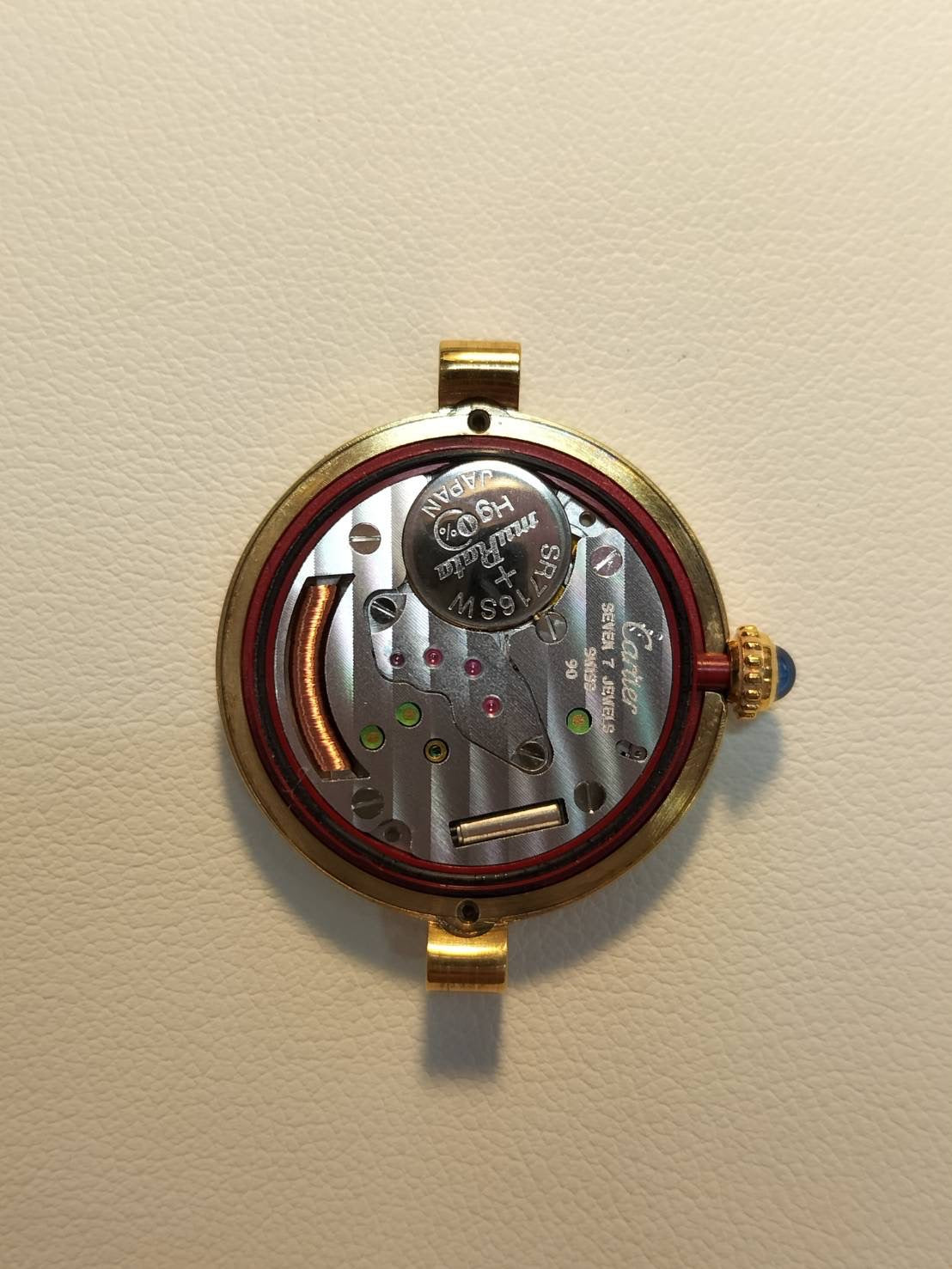 カルティエ マスト ヴァンドーム VLC SM W1002154 / 590004 クォーツ Cal.90 SV925 革 純正ピンバックル（GP）アラビア文字盤（SWISS表記） オーバーホール済み