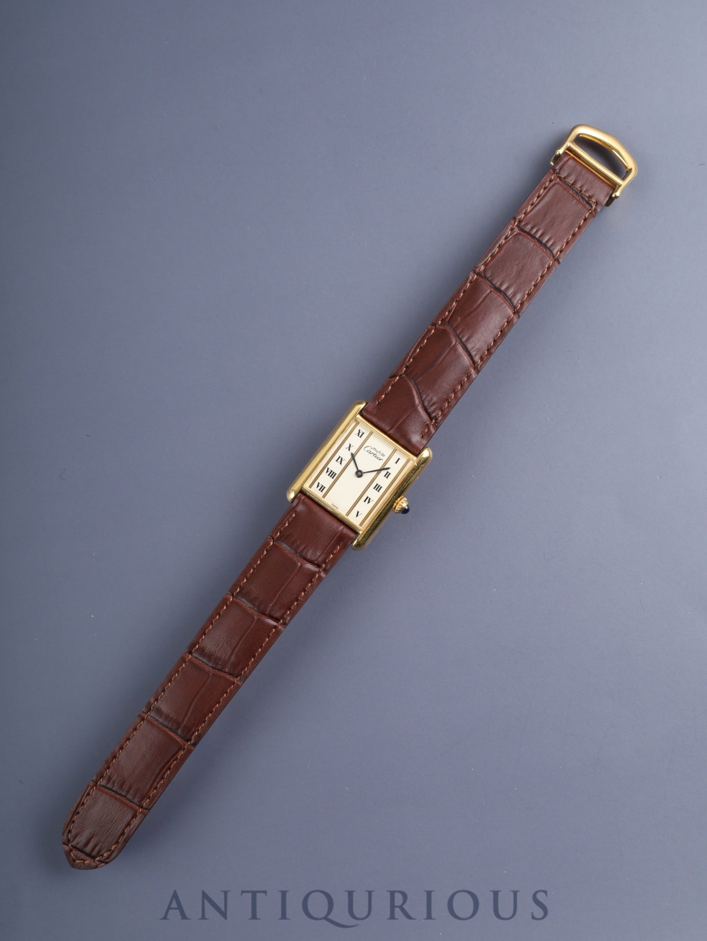 カルティエ マストタンク LM 590005 クォーツ Cal.90  SV925 革 純正Dバックル（GP）ストレートローマン文字盤（SWISS表記）オーバーホール済み 新品仕上げ済み