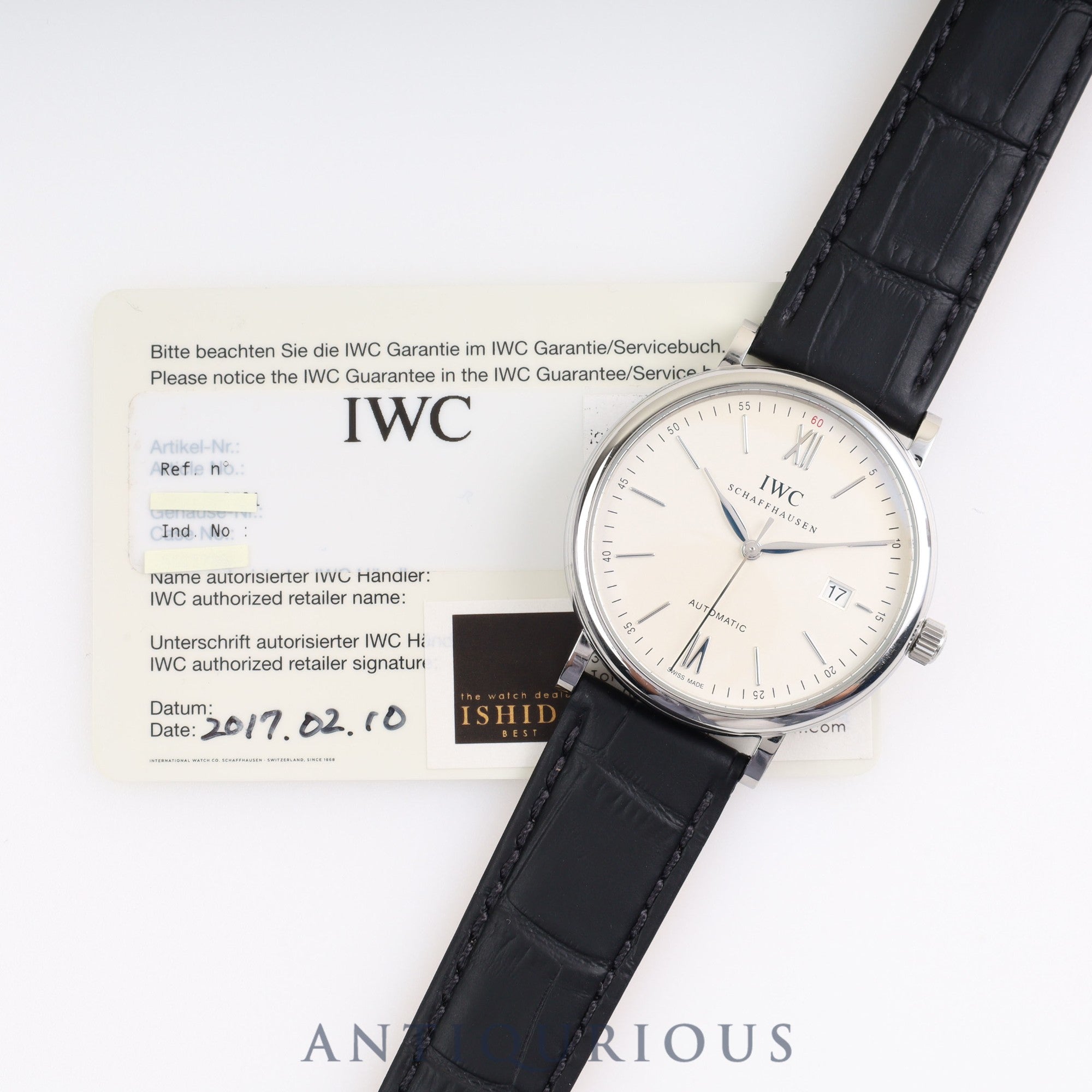 IWC PORTOFINO IW356501 Automatic winding, genuine buckle, white dial, warranty card (2017)