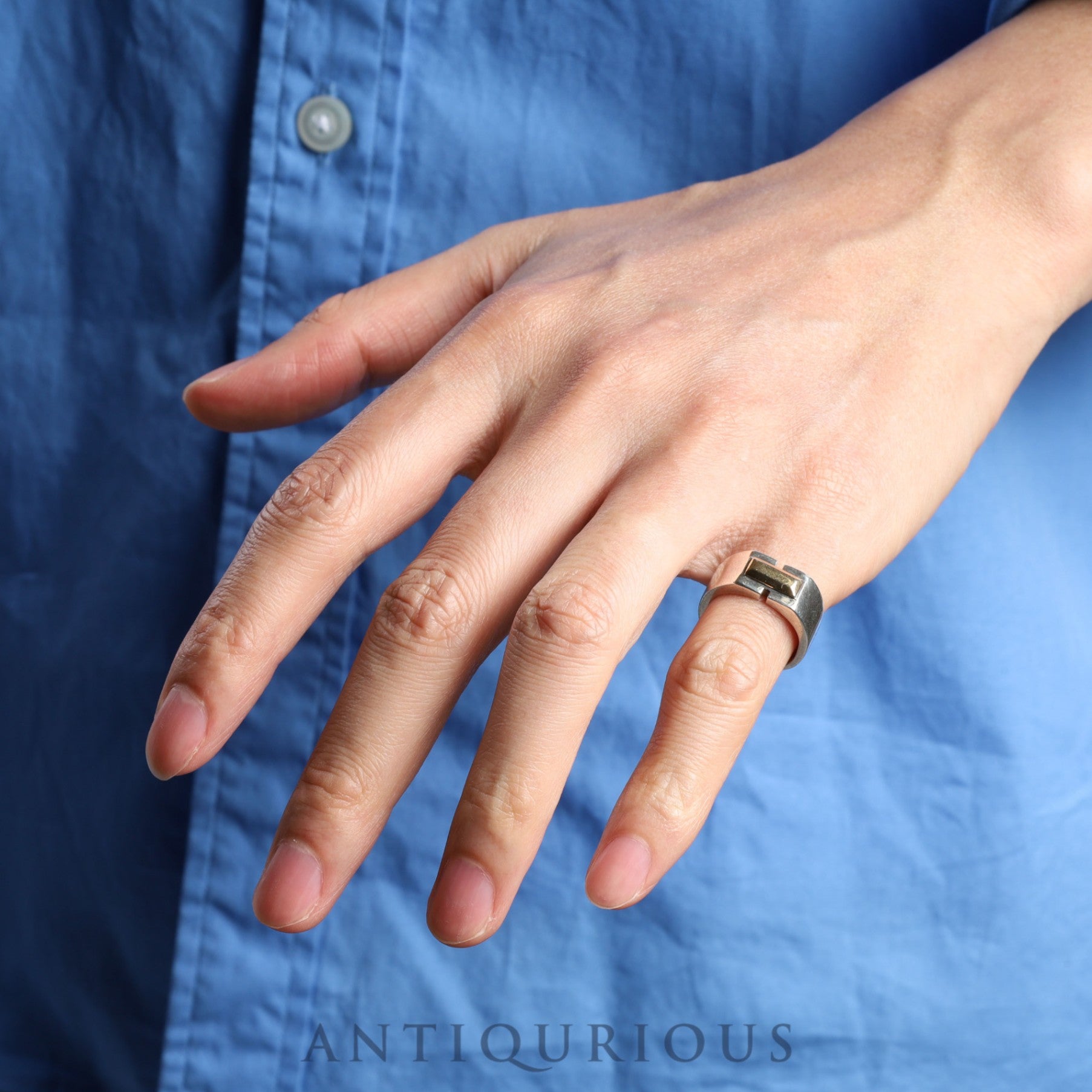 Hermes Ring Vintage Bucket SV925/YG #52